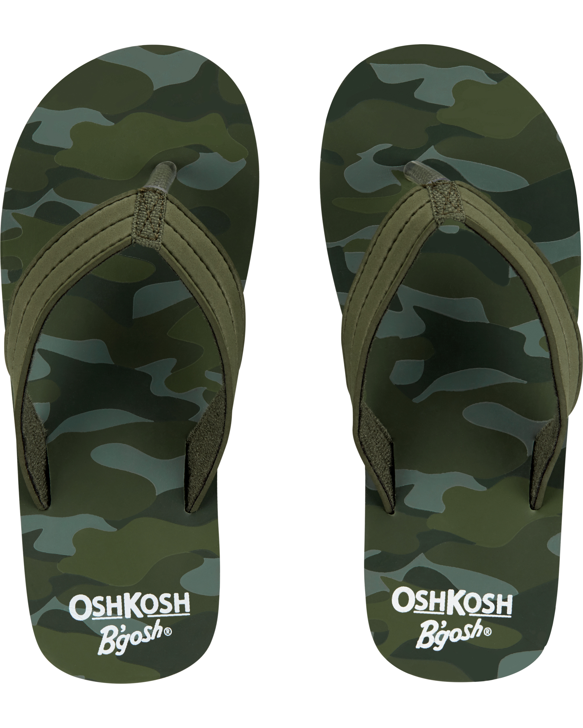 oshkosh camo flip flops