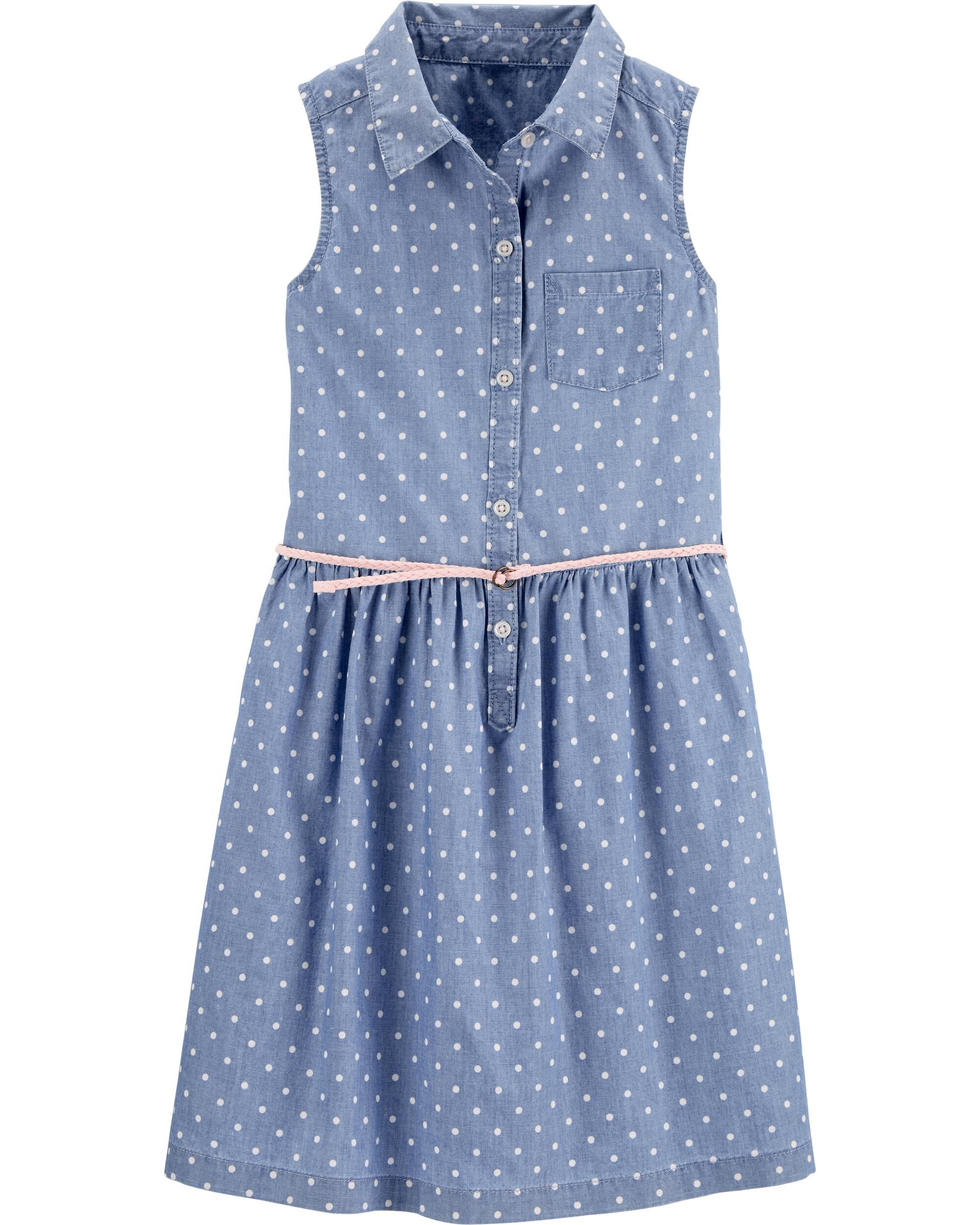 chambray overall dress