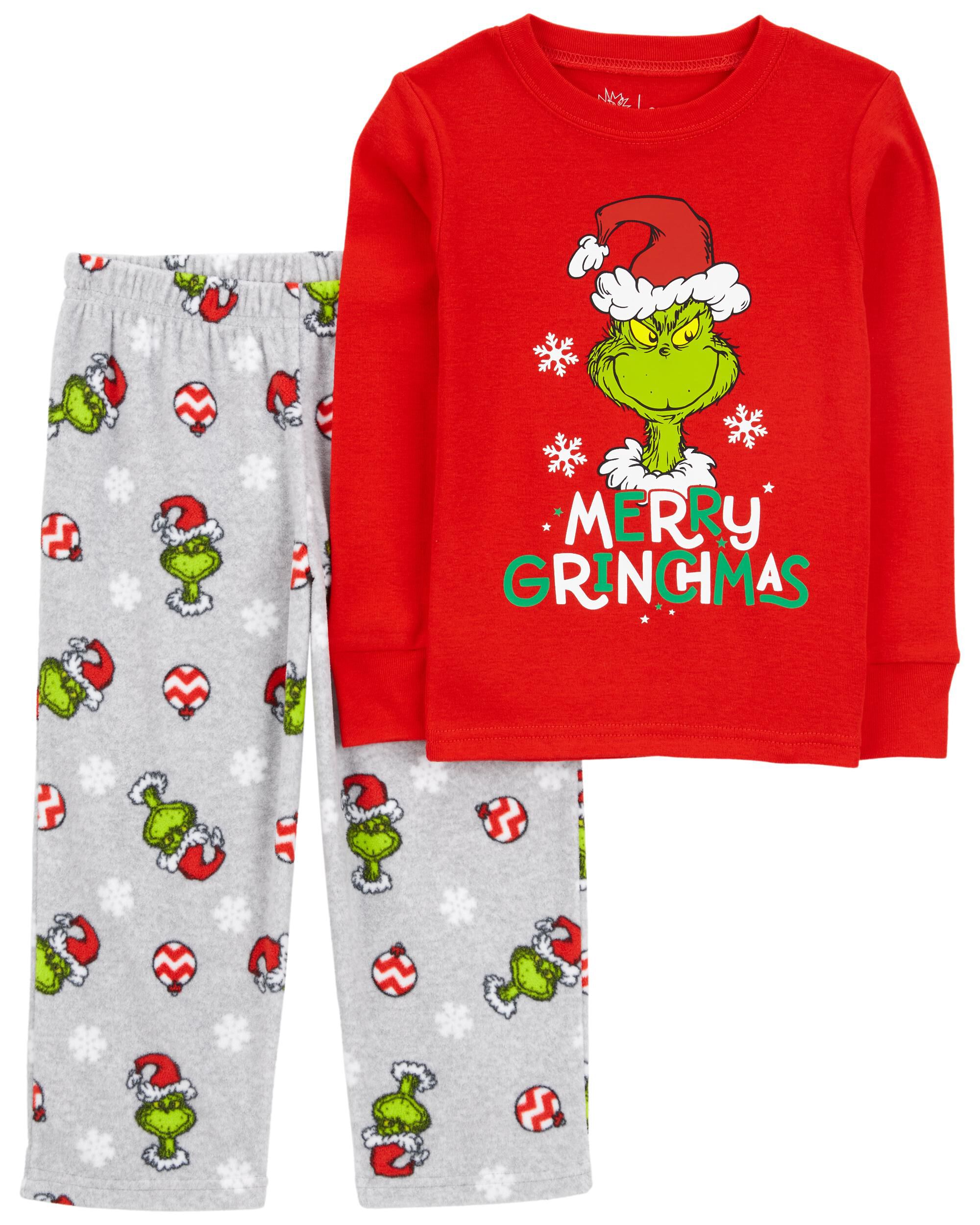 Toddler 2-Piece Christmas Grinch Cotton & Fleece Pajamas