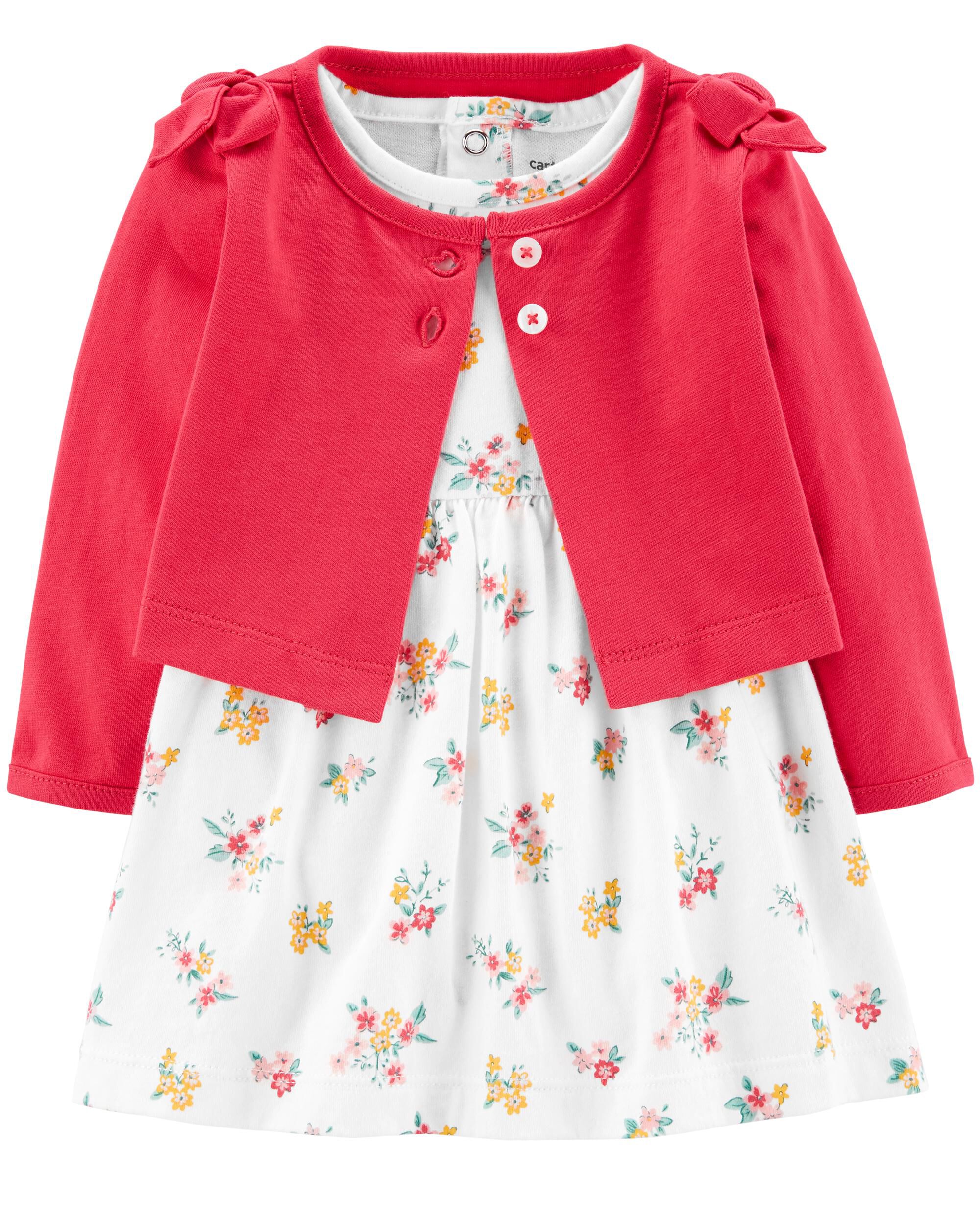 baby girl carter's floral bow dress