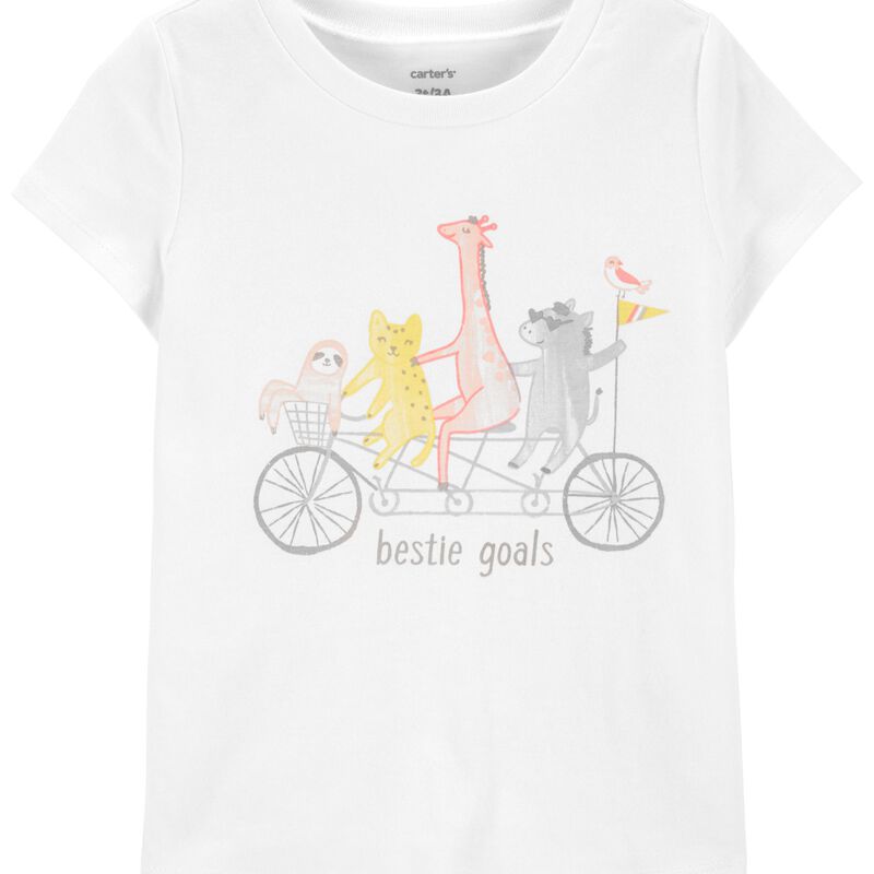 White Toddler Bestie Goals Jersey Tee | carters.com