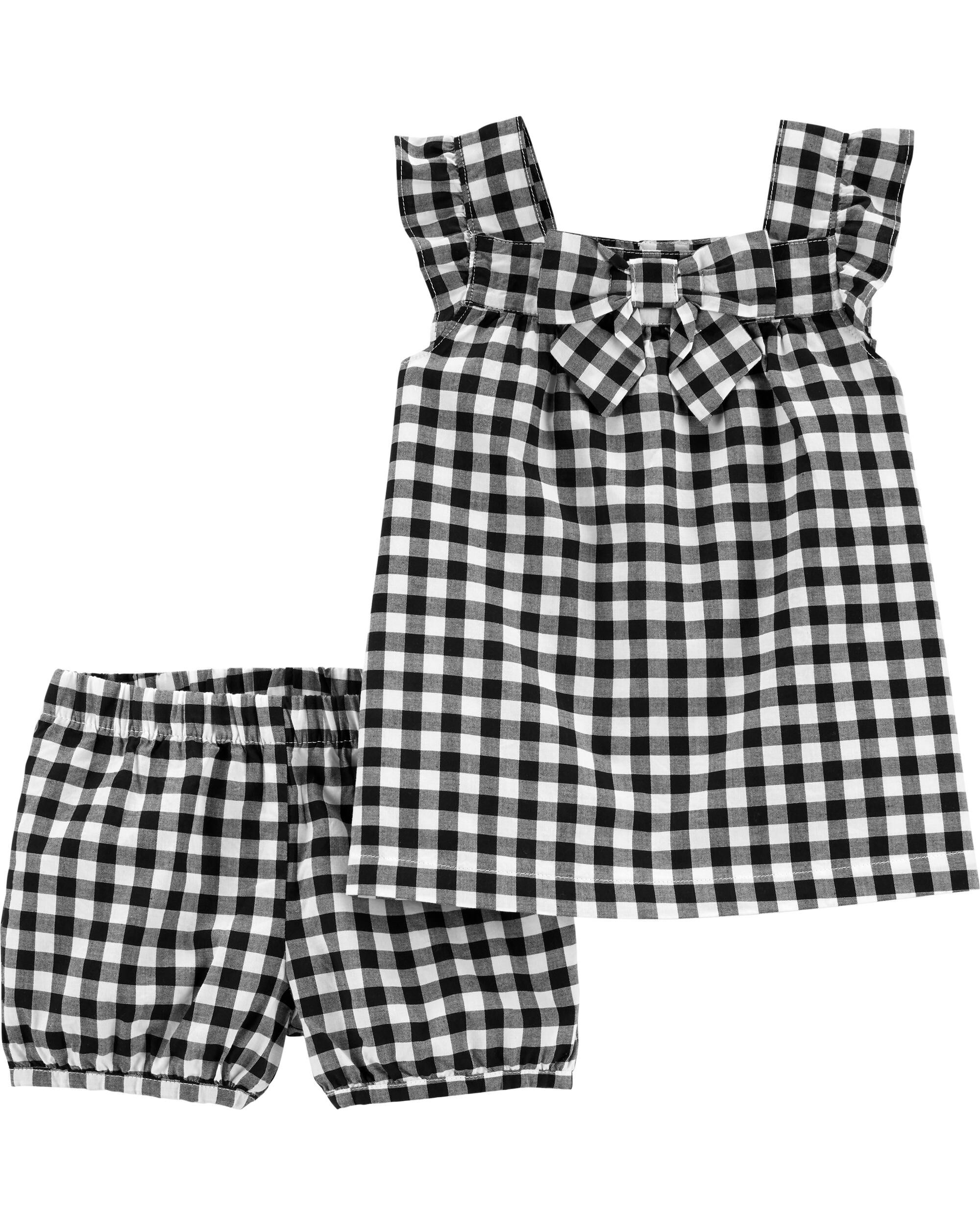 gingham baby clothes