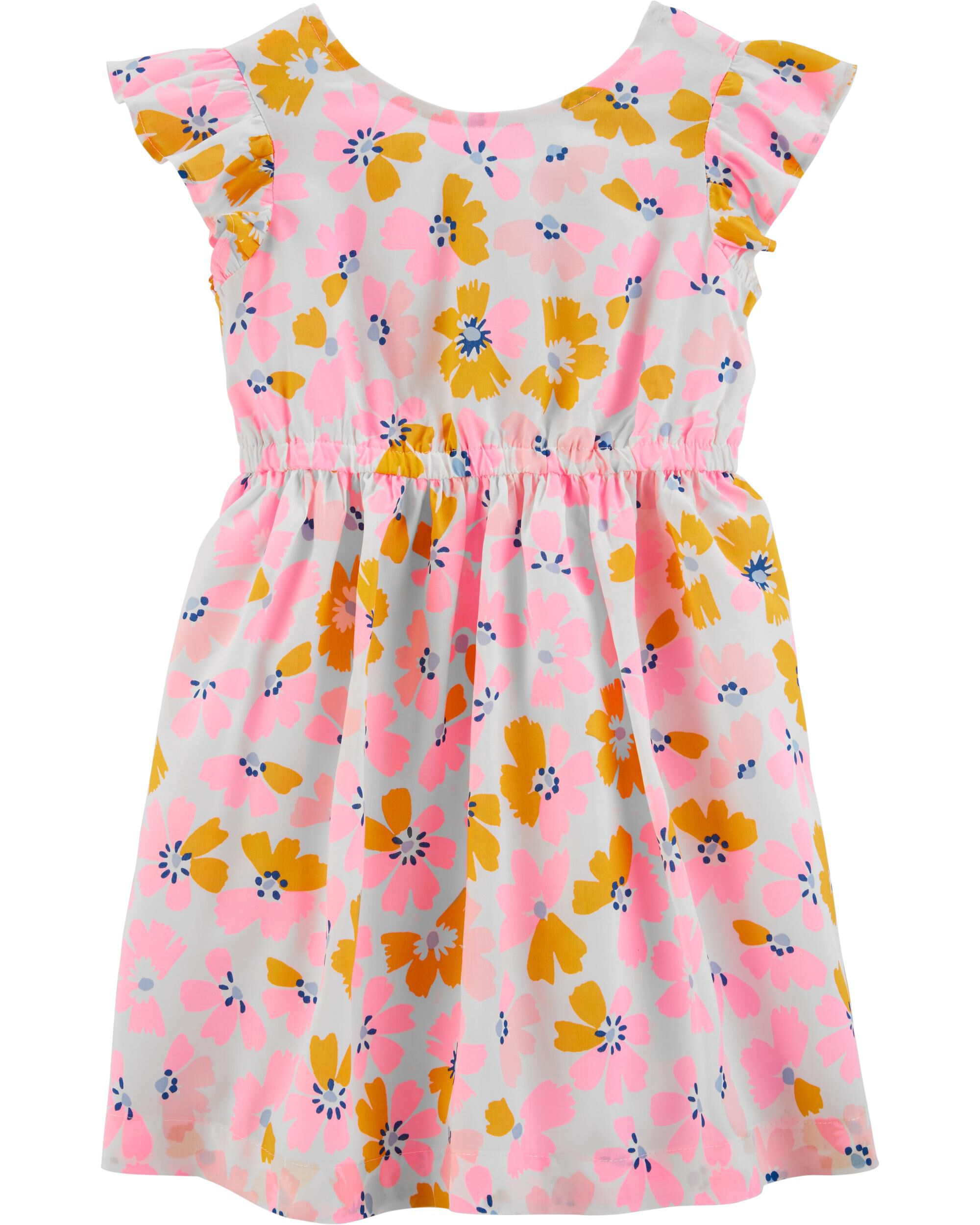 baby girl carter's floral bow dress