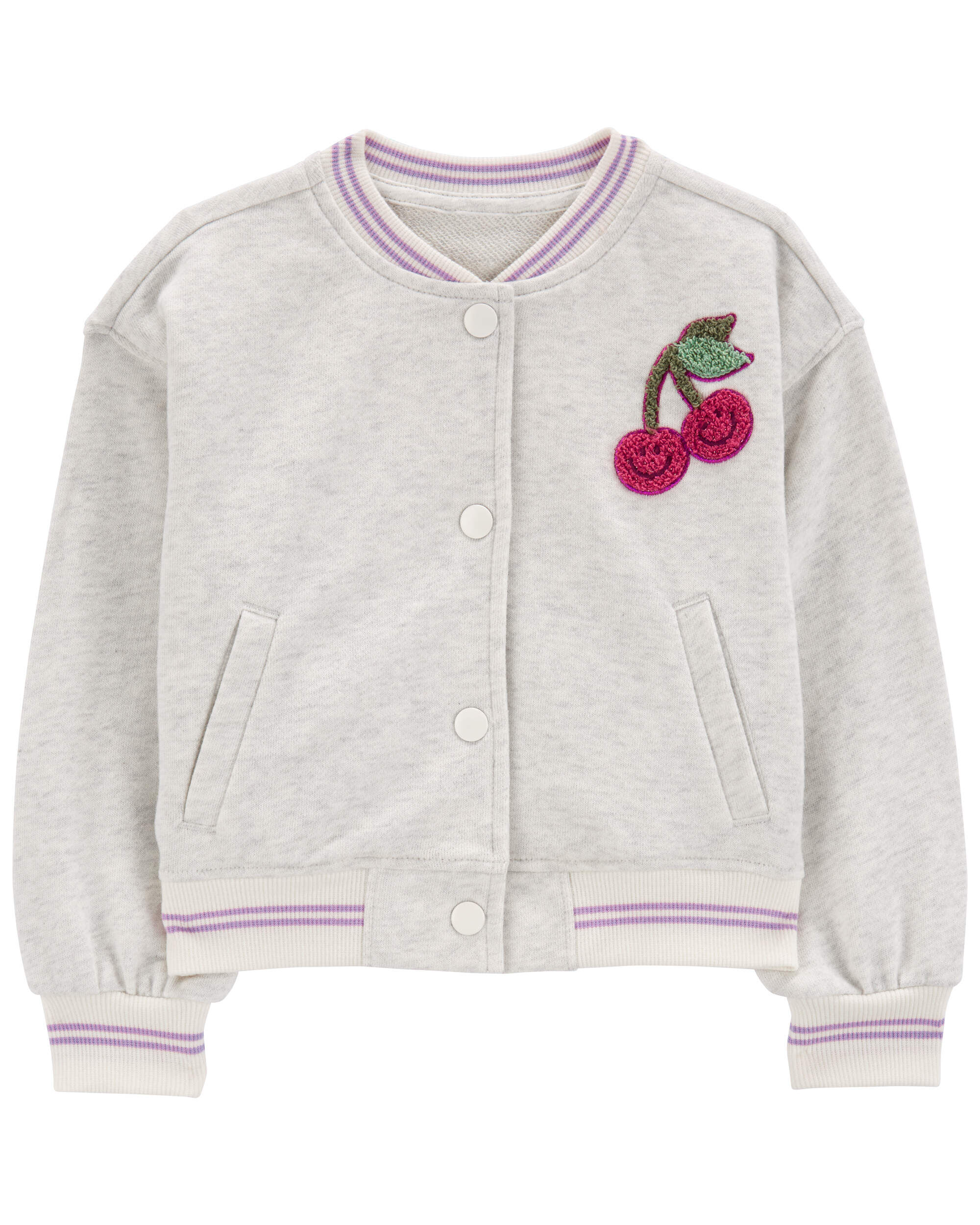 Toddler Cherry Graphic Varsity Jacket