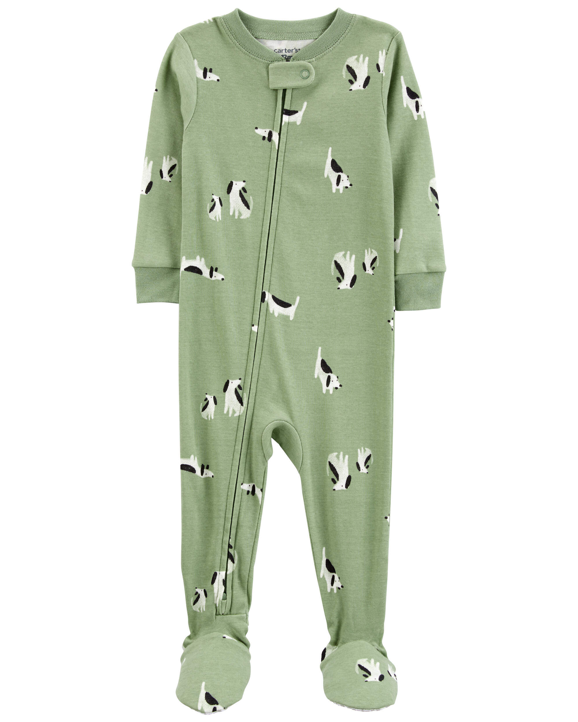 Toddler 1-Piece Dog 100% Snug Fit Cotton Footie Pajamas