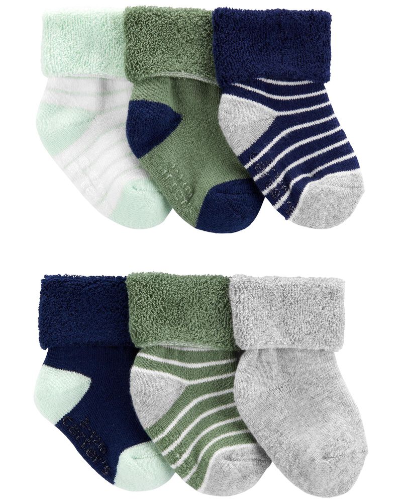 Green/Blue Baby 6-Pack Terry Booties | carters.com