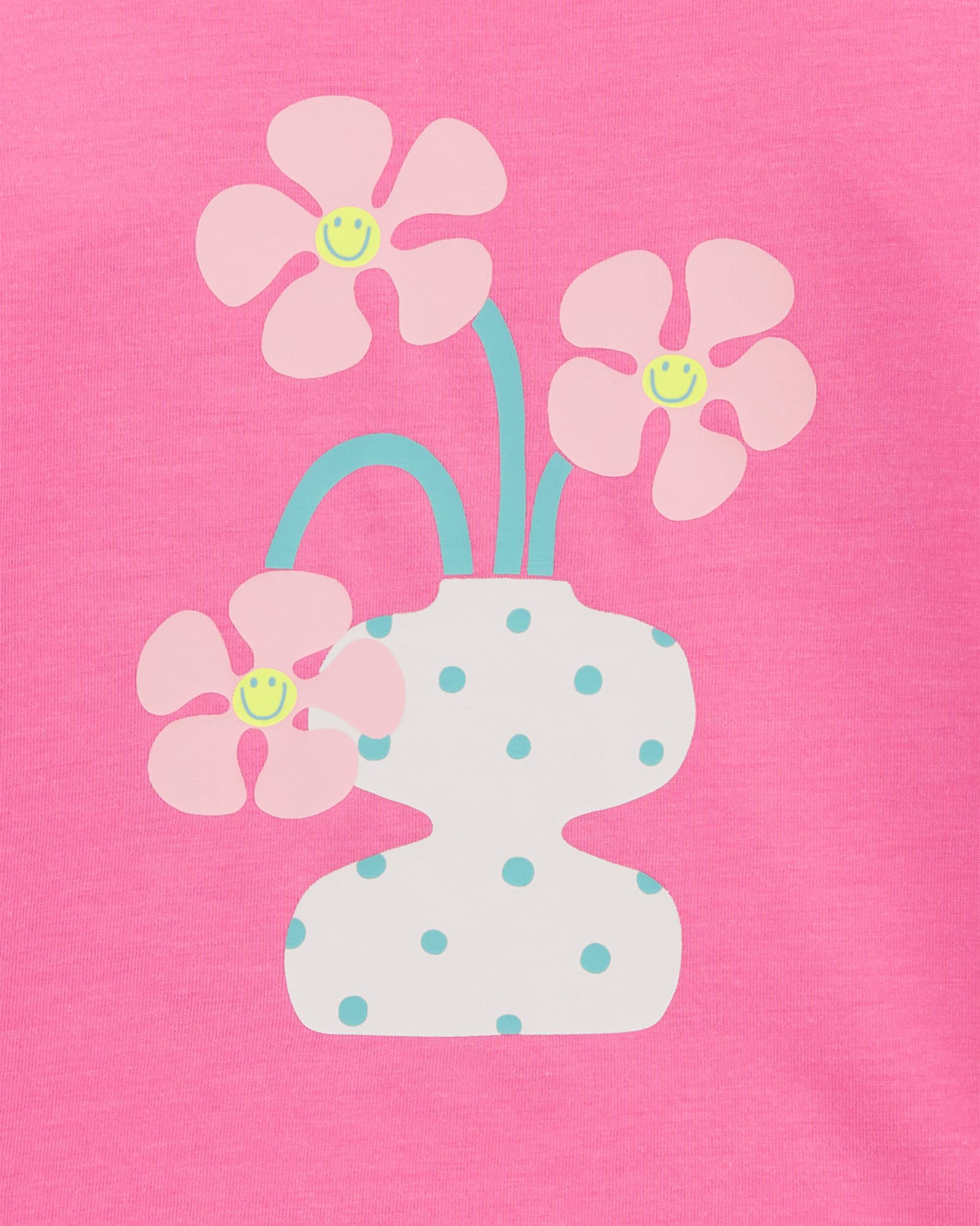 Toddler Flower Cotton Blend Graphic Tee