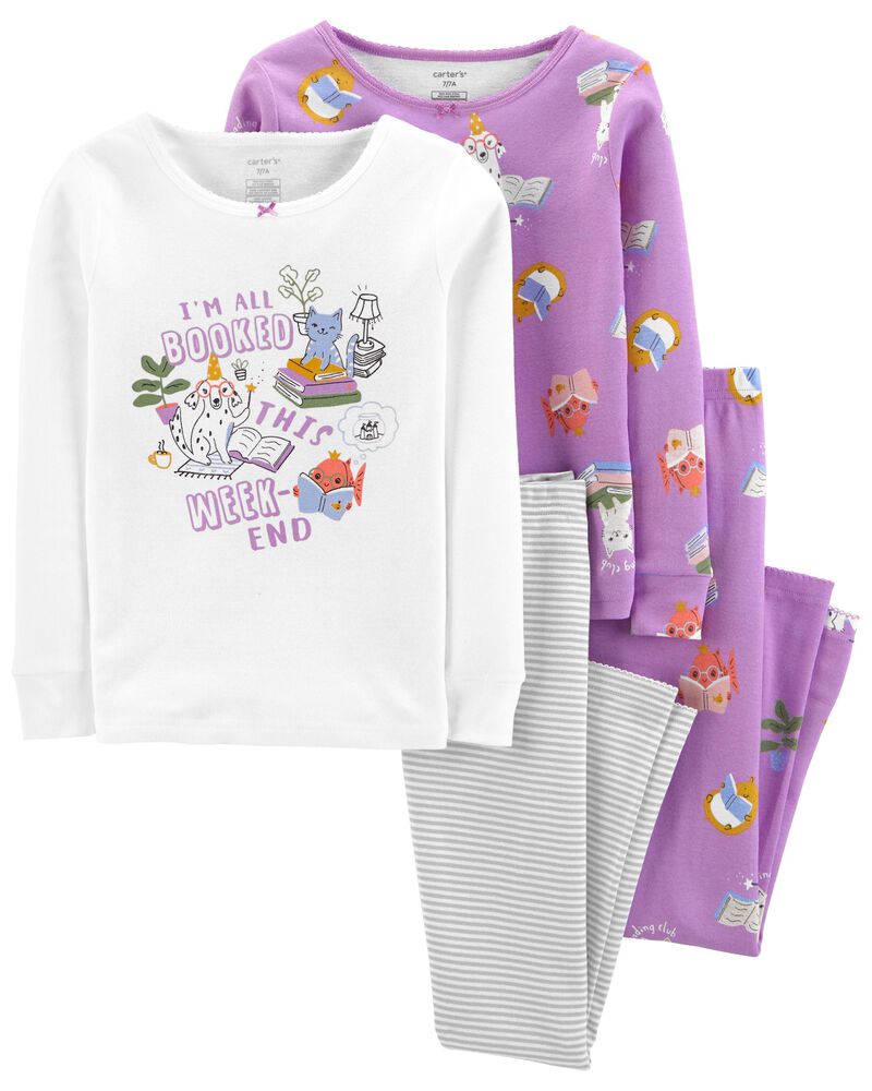 Purple Kid 4-Piece Reading 100% Snug Fit Cotton PJs | carters.com