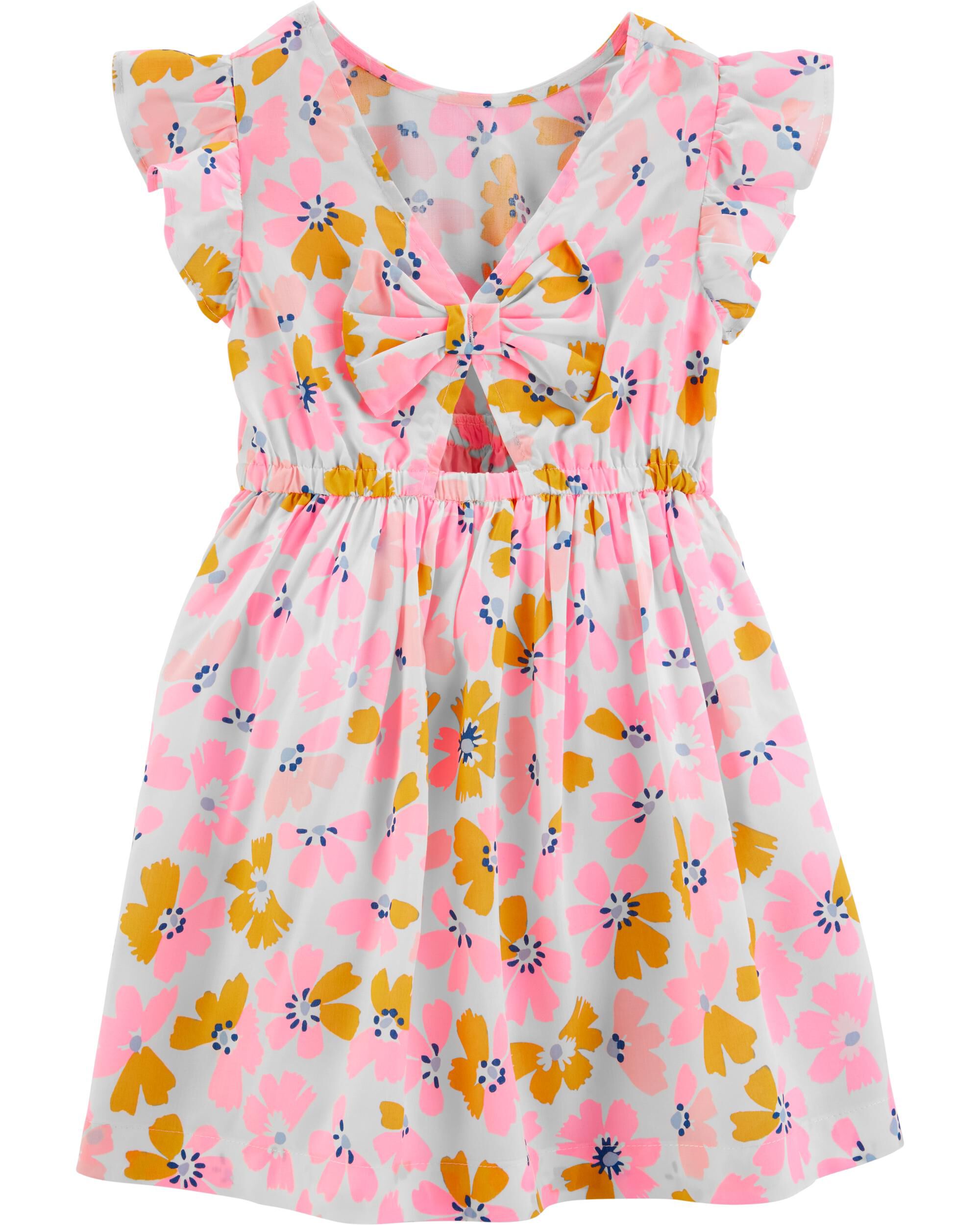 baby girl carter's floral bow dress