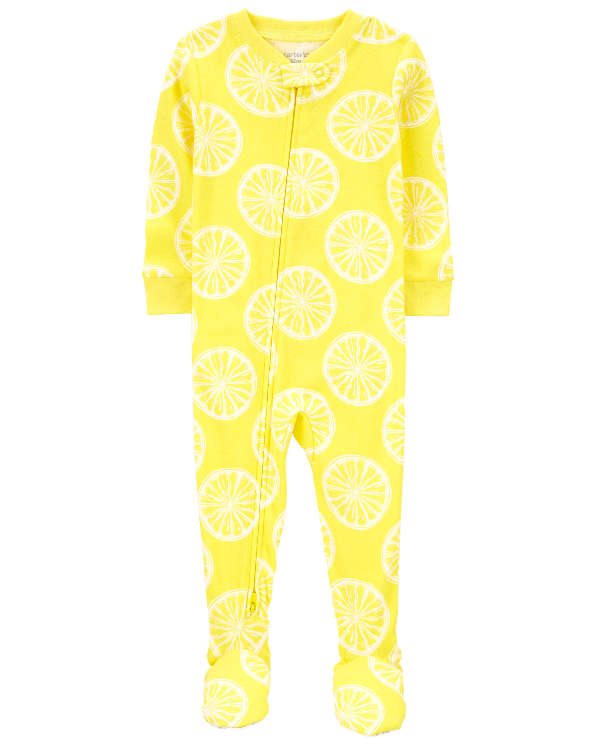 Toddler 1-Piece Lemon 100% Snug Fit Cotton Footie Pajamas