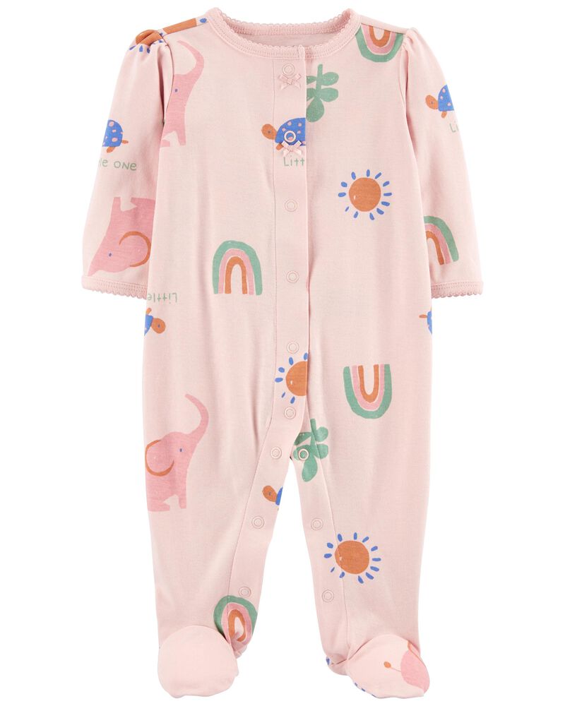 Pink Baby Graphic Snap-Up Cotton Sleep & Play | carters.com