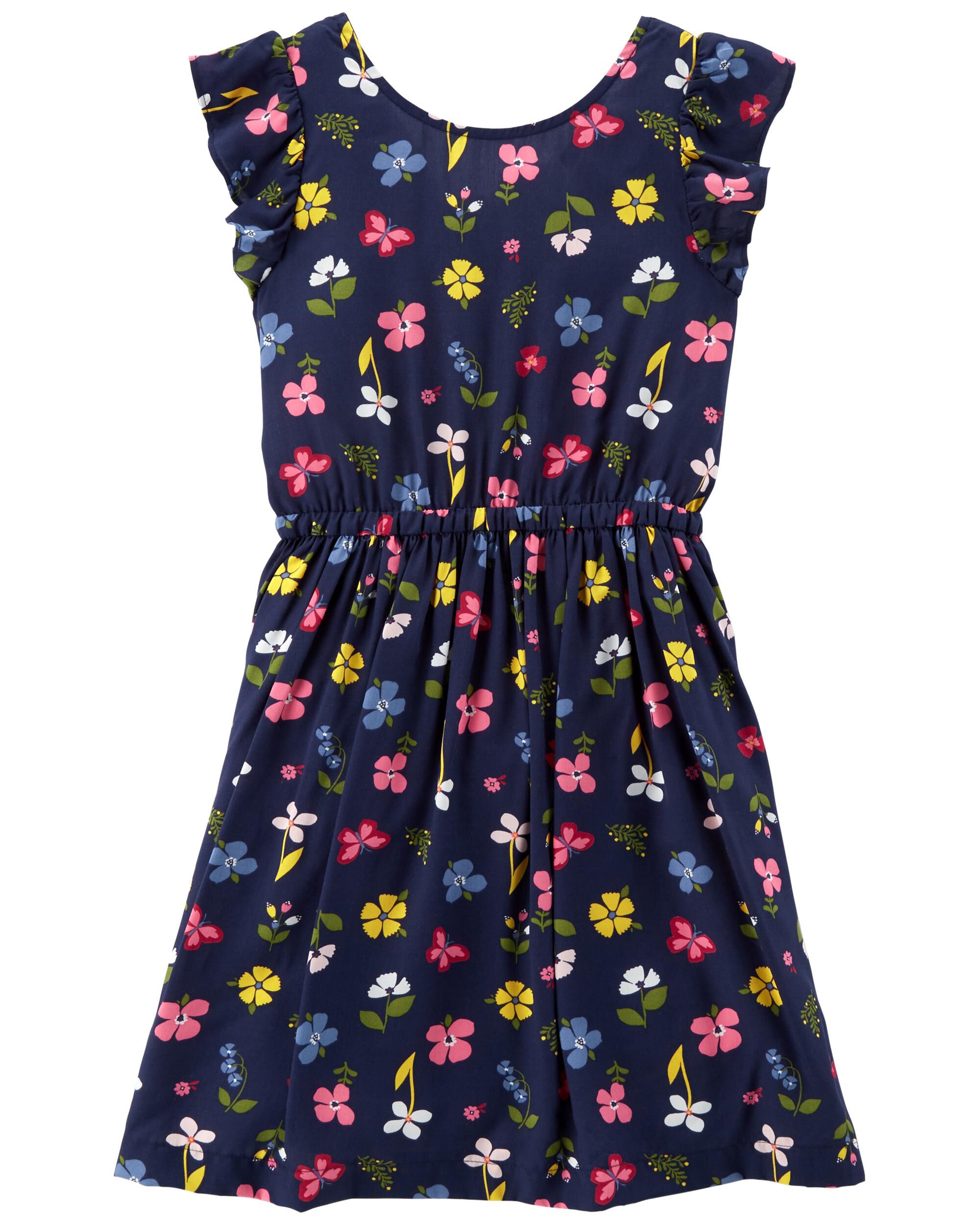 baby girl carter's floral bow dress