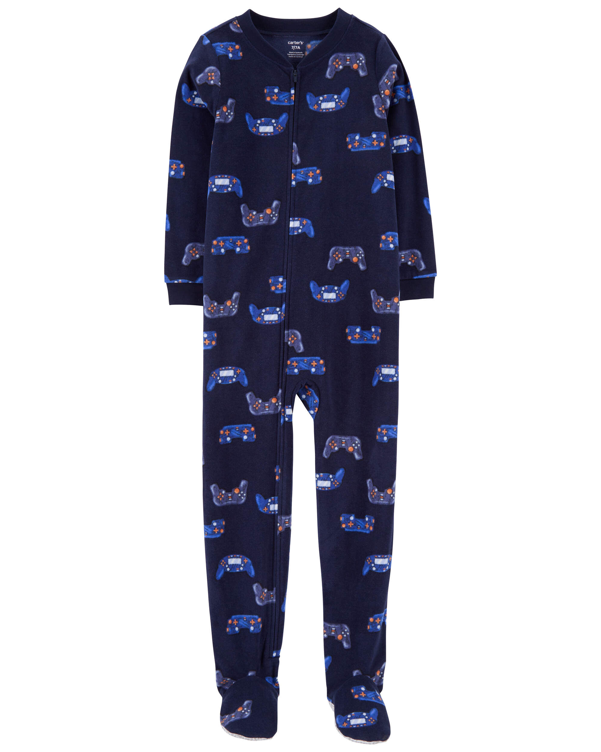 Kid 1-Piece Gamer Fleece Footie Pajamas