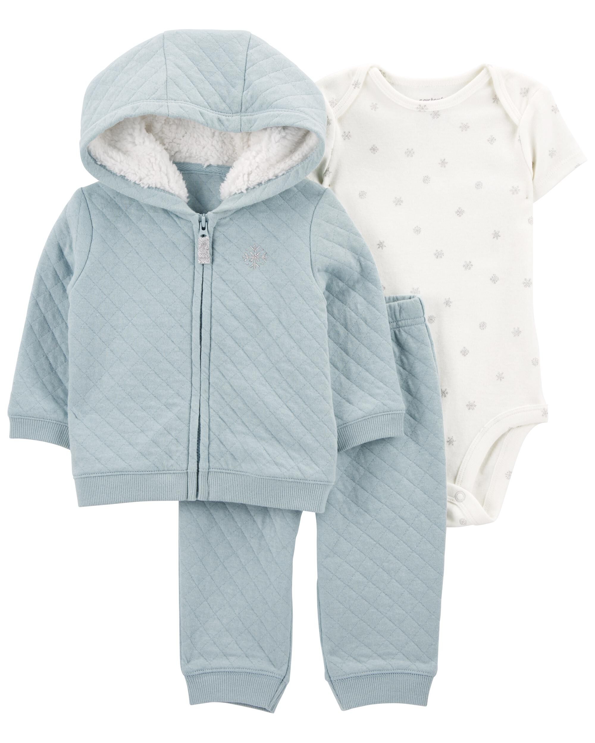 Baby 3-Piece Quilted Little Jacket Set