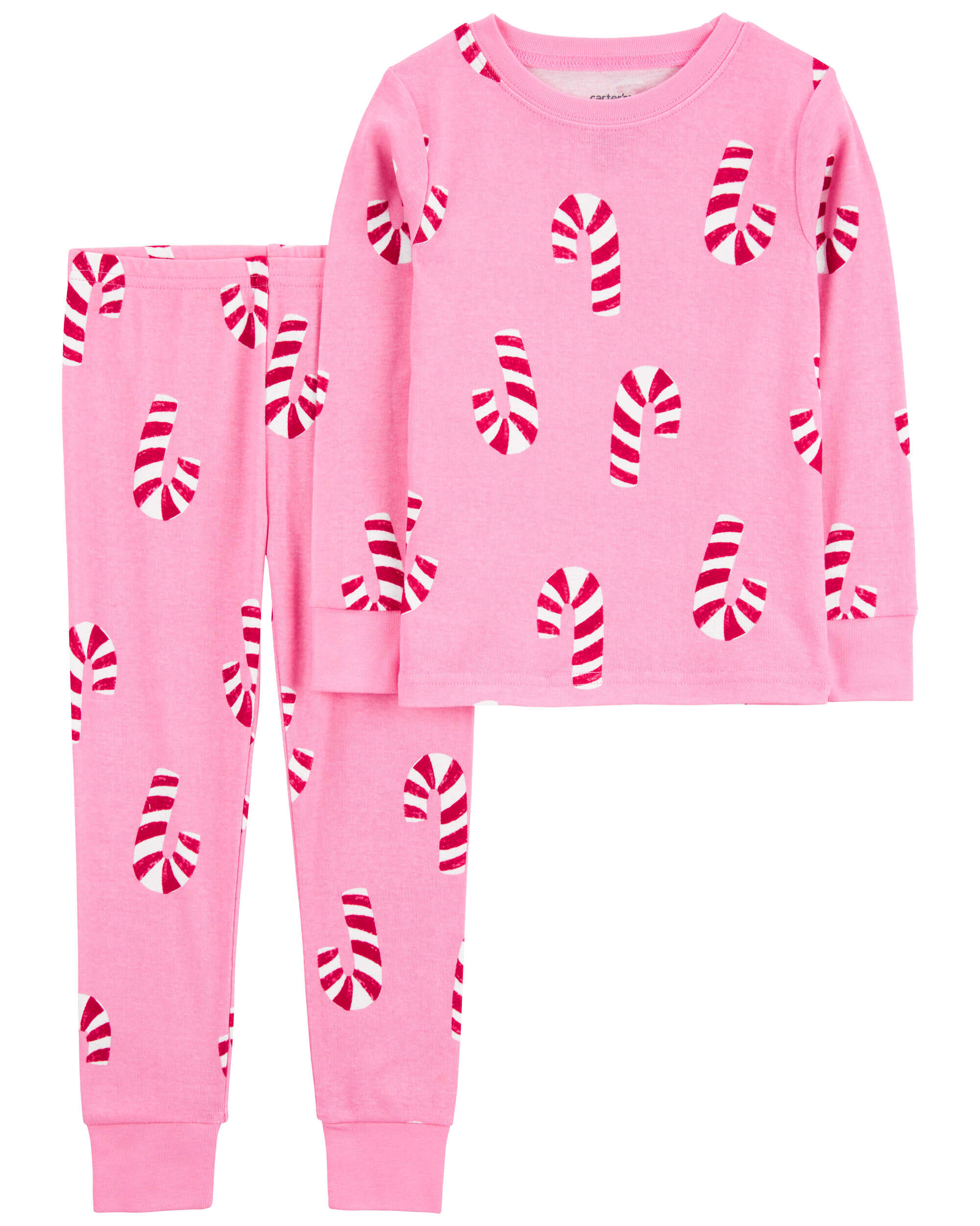 Baby 2-Piece Christmas Candy Cane 100% Snug Fit Cotton Pajamas