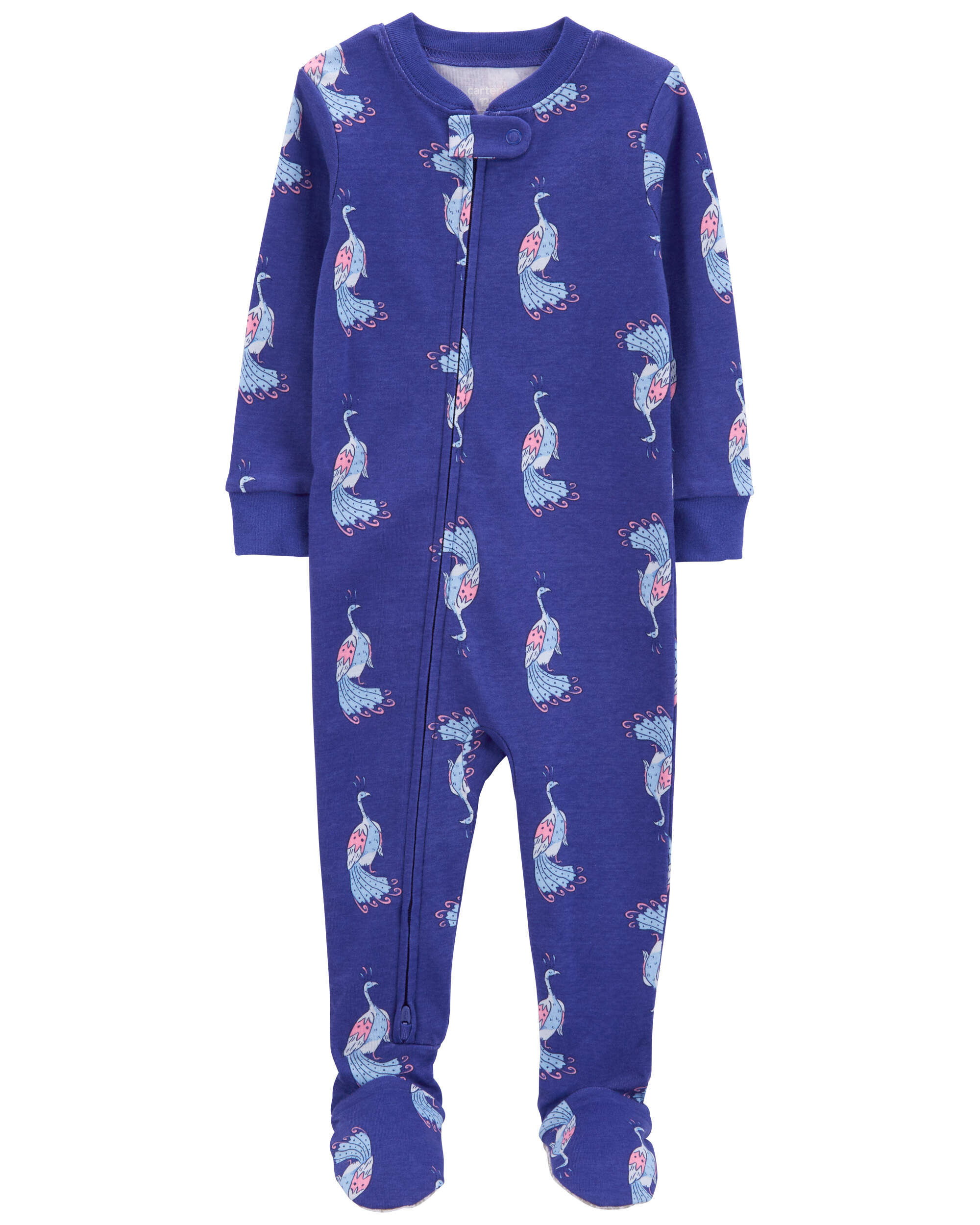 Baby 1-Piece Peacock 100% Snug Fit Cotton Footie Pajamas