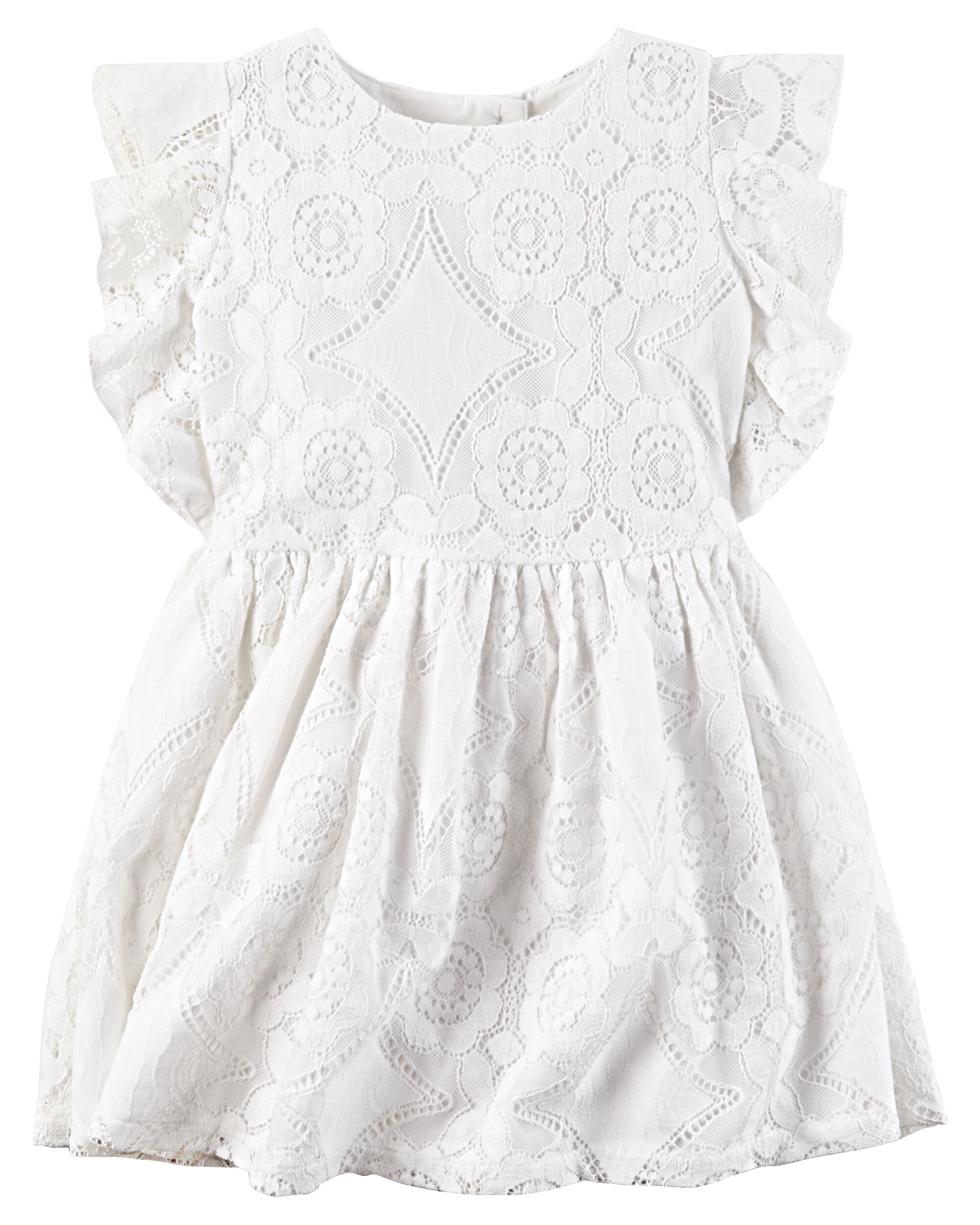 white flutter sleeve dress