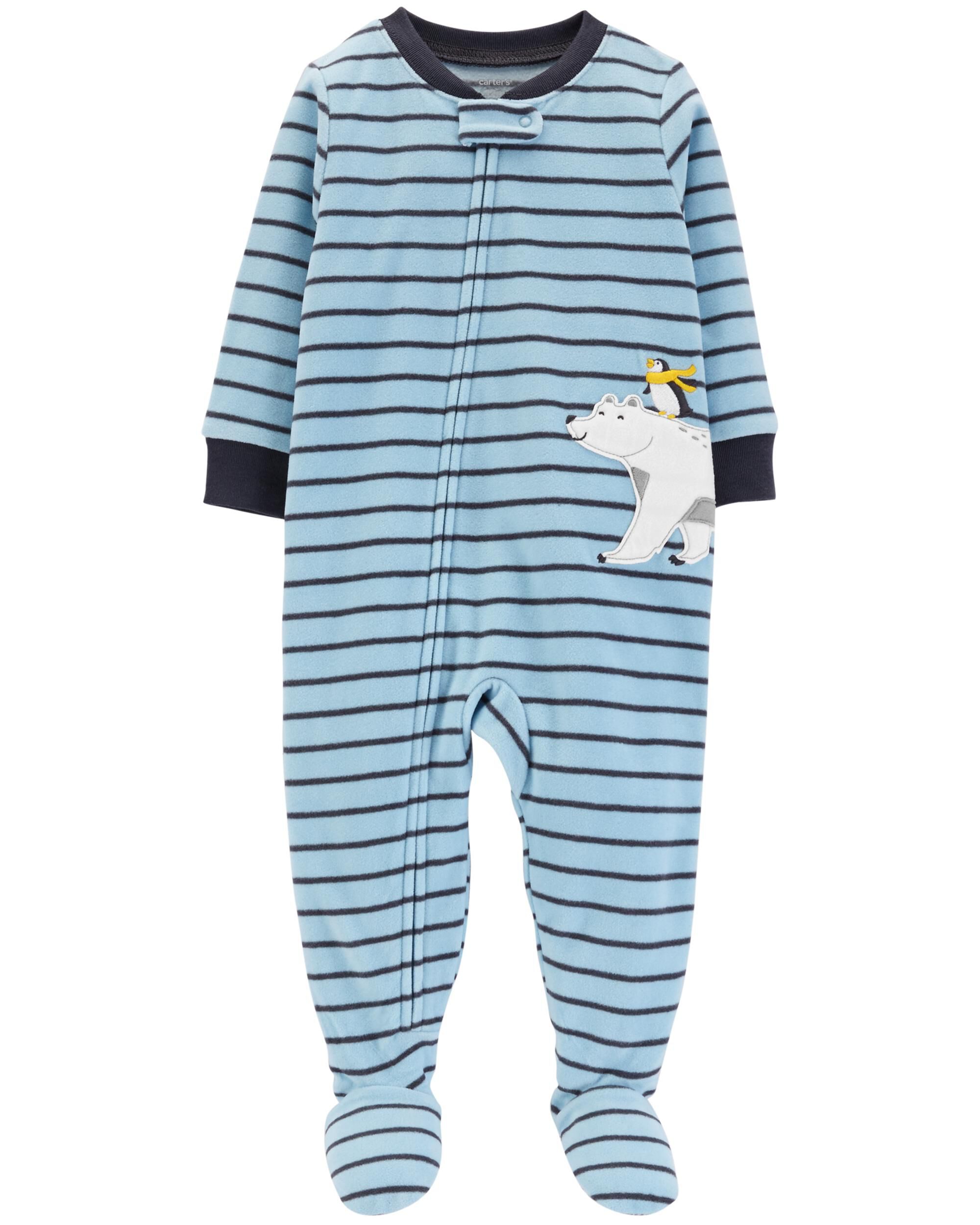 carter's polar bear fleece pajamas