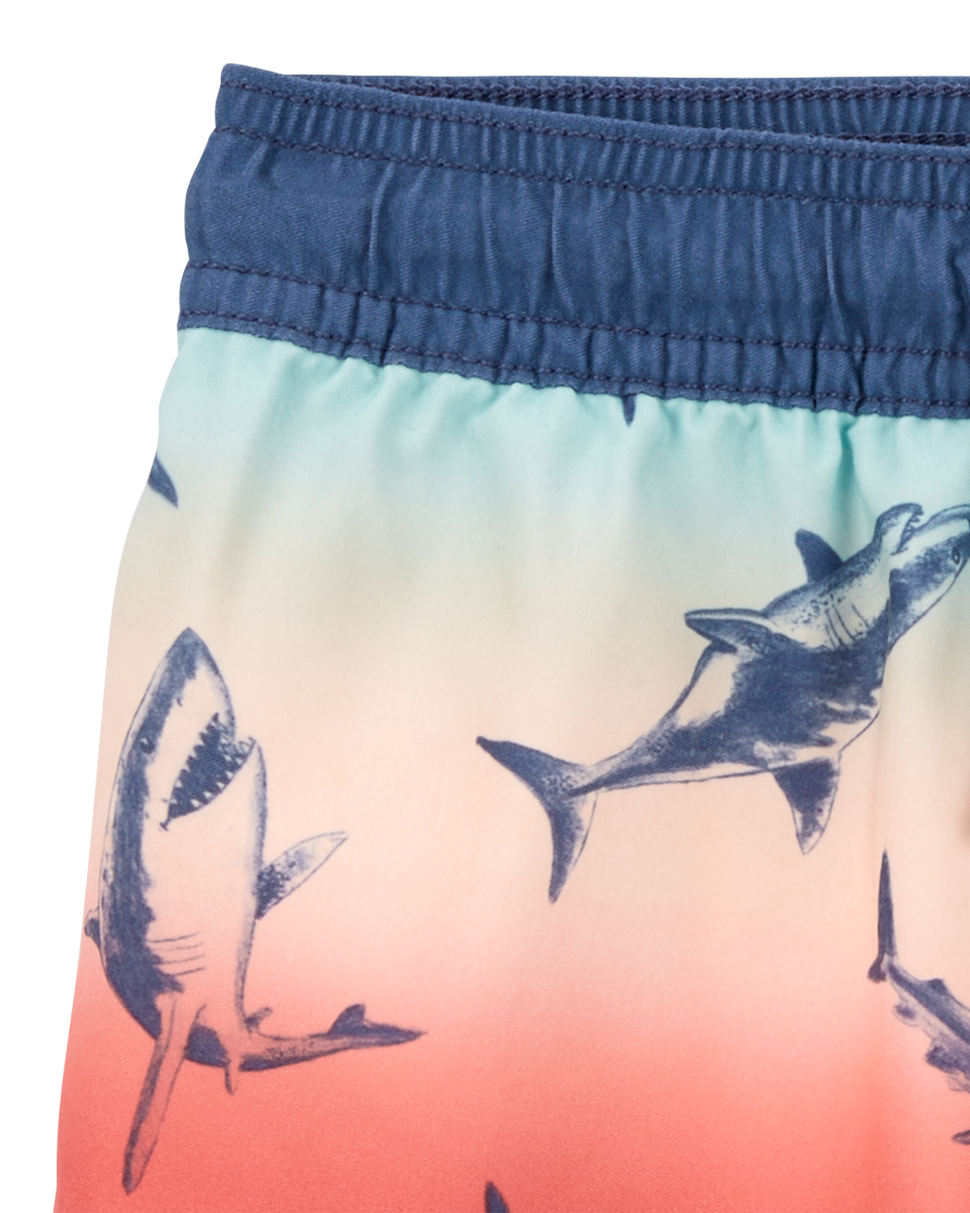 Toddler Ombre Shark Print Swim Trunks