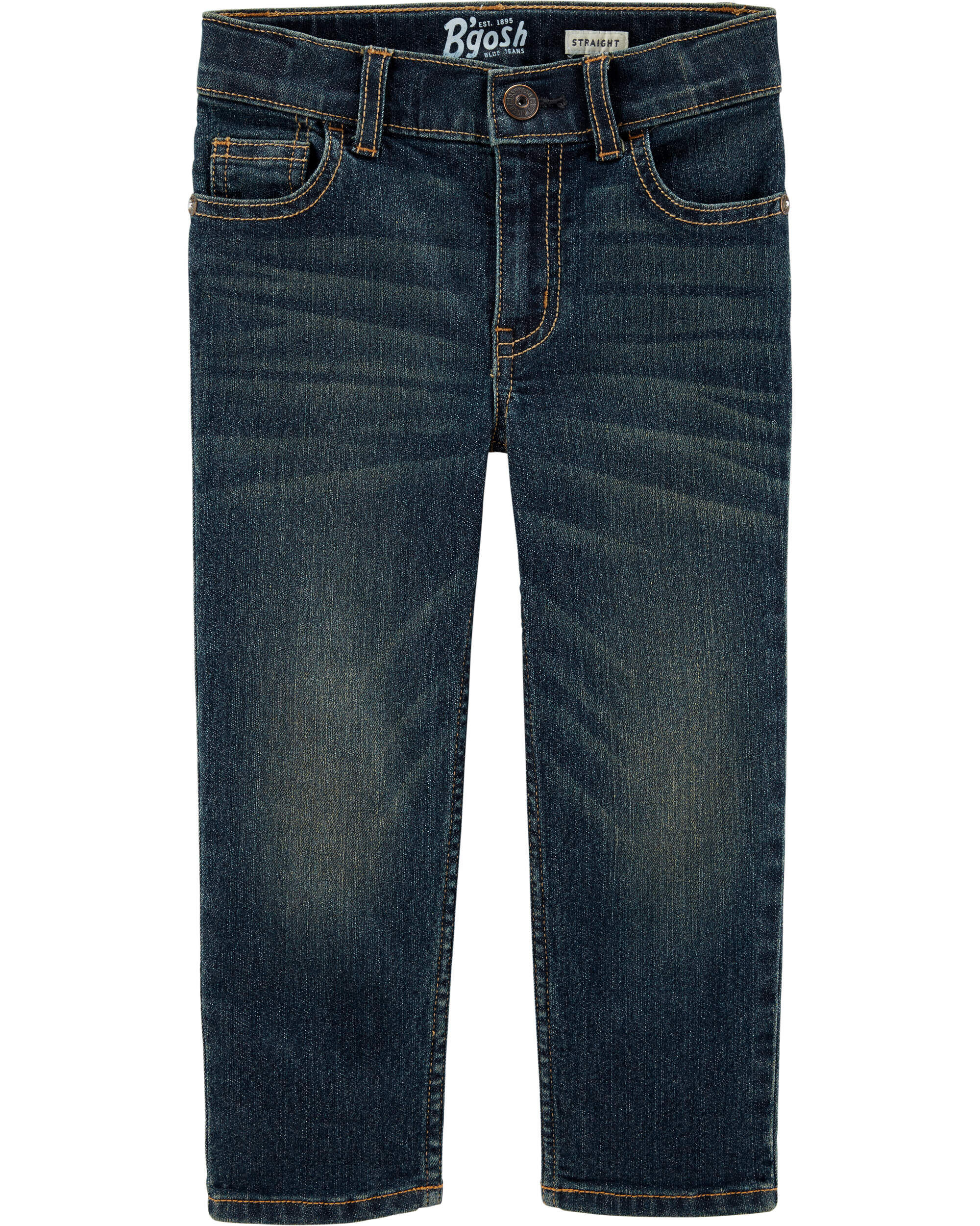 Baby Faded Dark Wash Straight-Leg Jeans