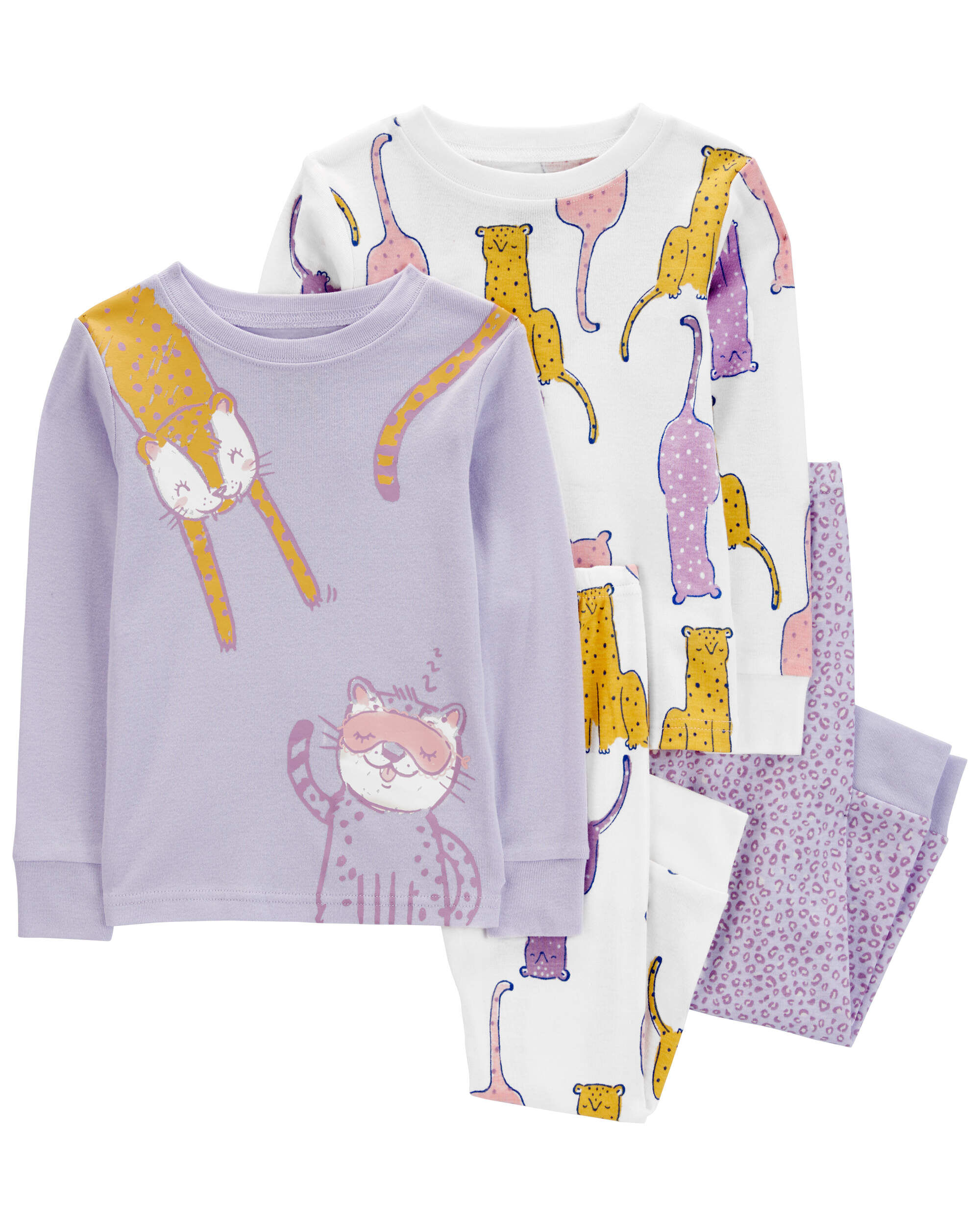 Baby 4-Piece Cat 100% Snug Fit Cotton Pajamas