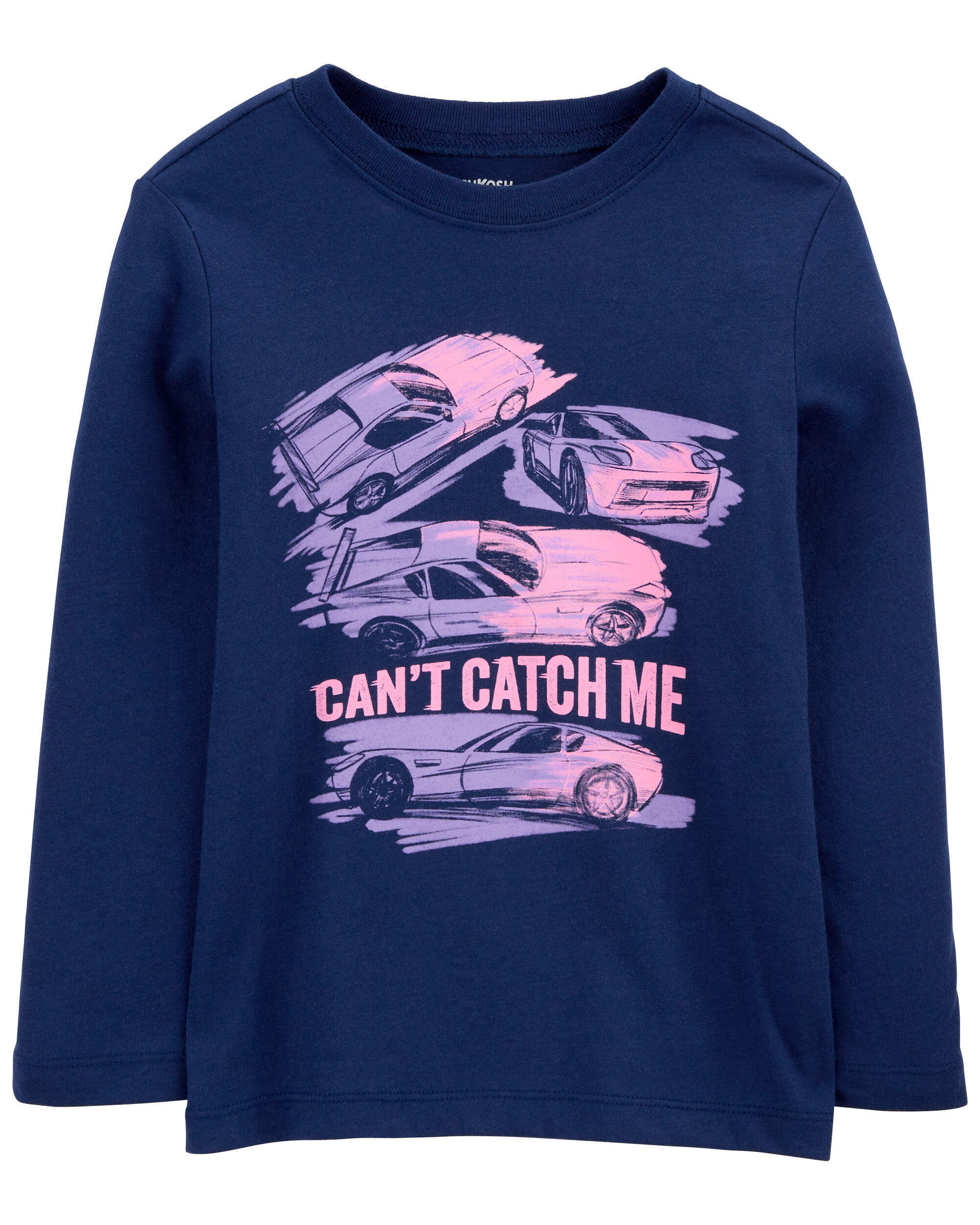 Toddler Car Long-Sleeve Graphic Tee - Navy