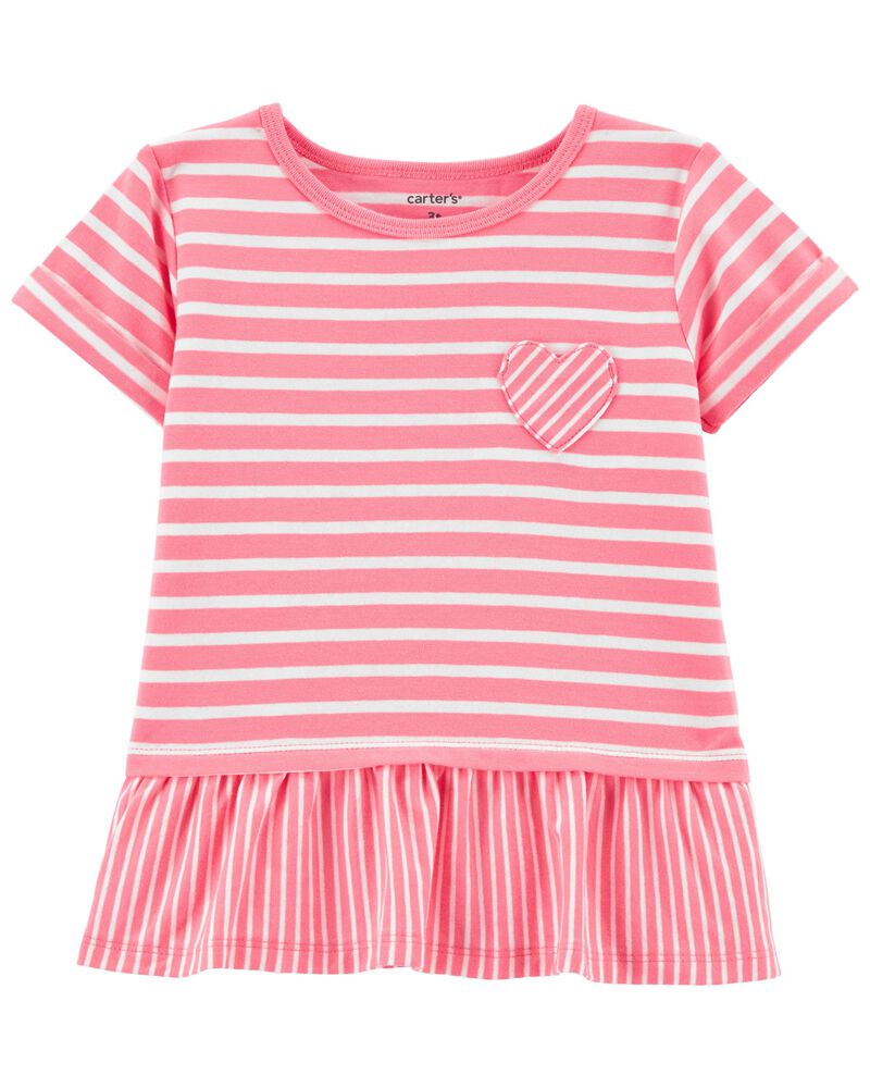 Pink Toddler Striped Jersey Top | carters.com