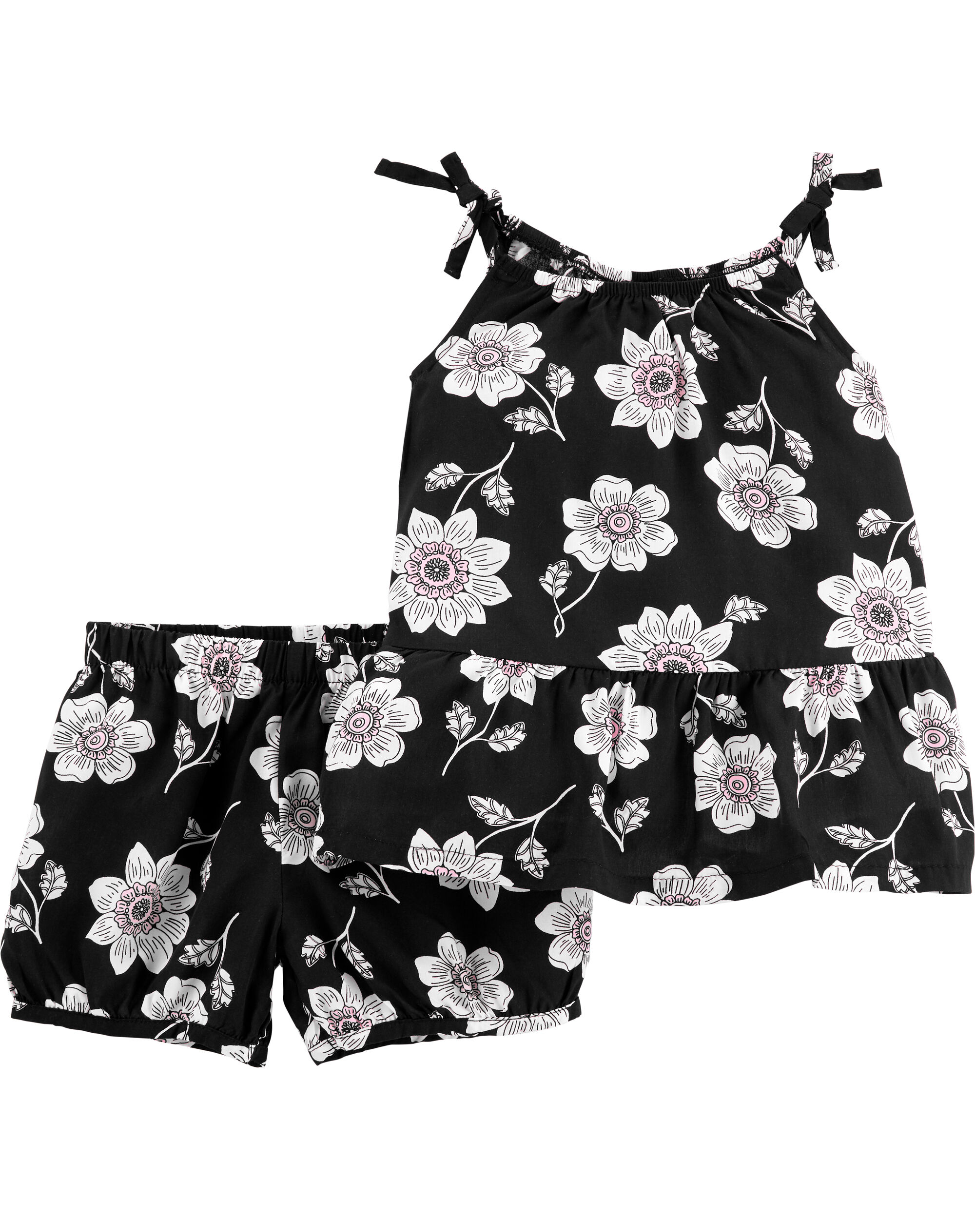 2 piece black short set