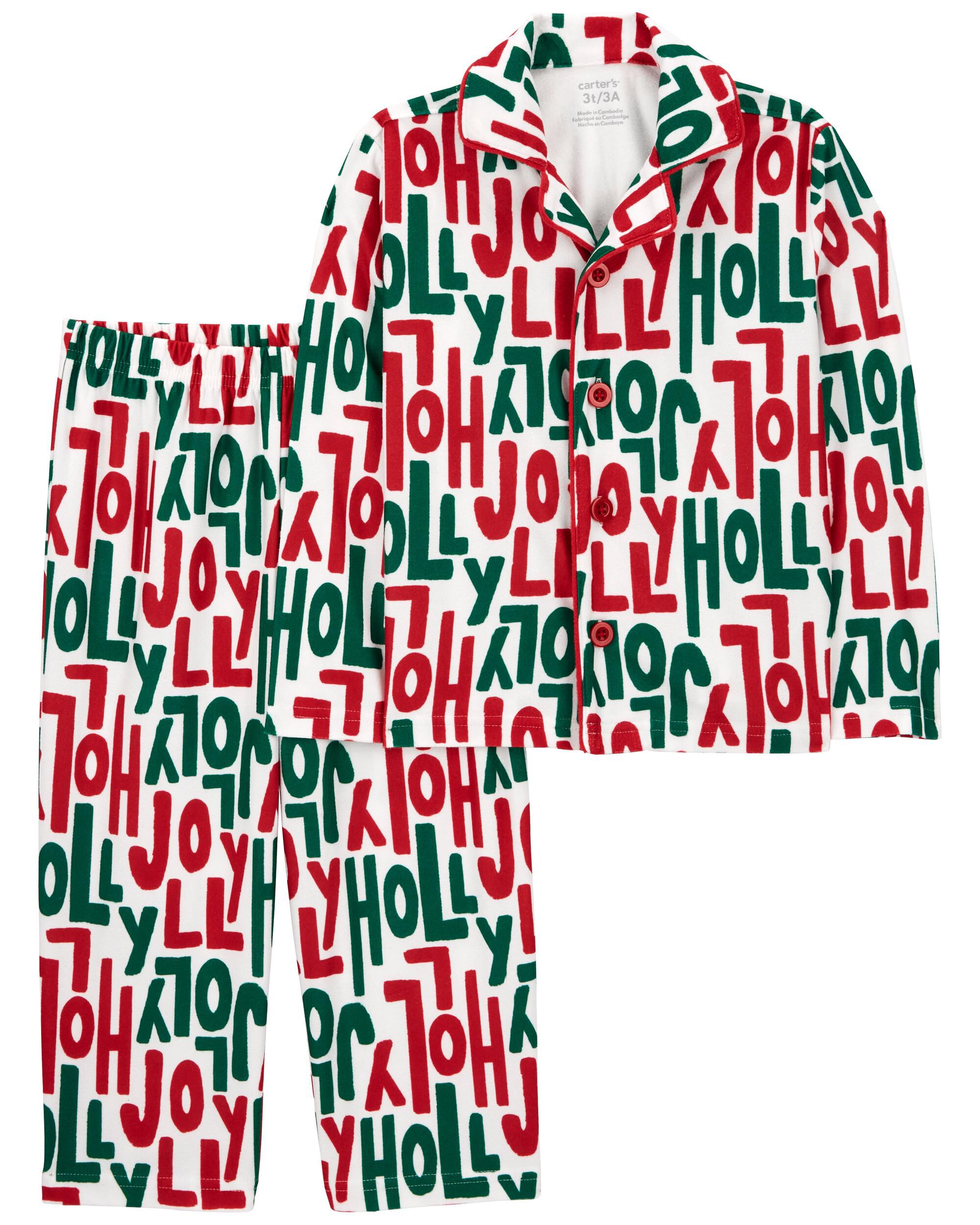 Toddler 2-Piece Christmas Coat Style Pajamas