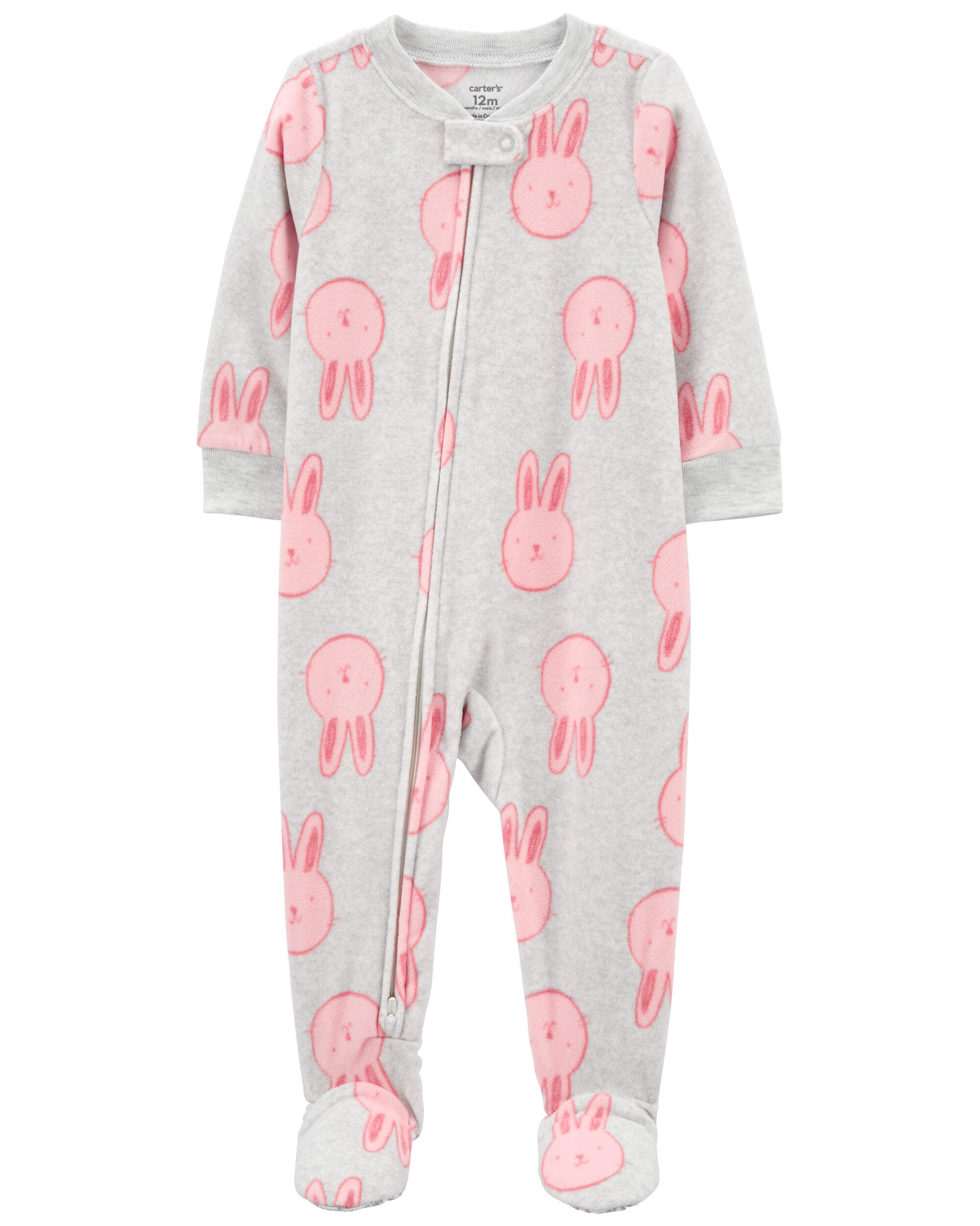 Toddler 1-Piece Animals Fleece Footie Pajamas