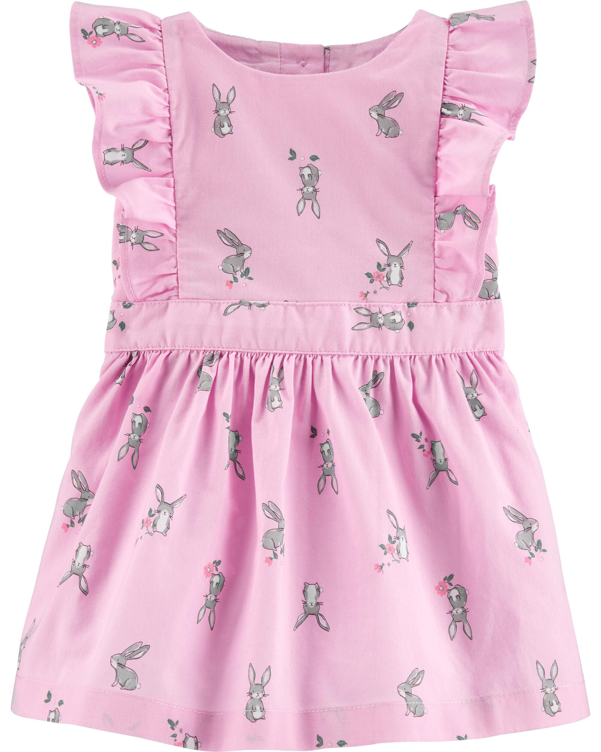 carters pink bunny dress