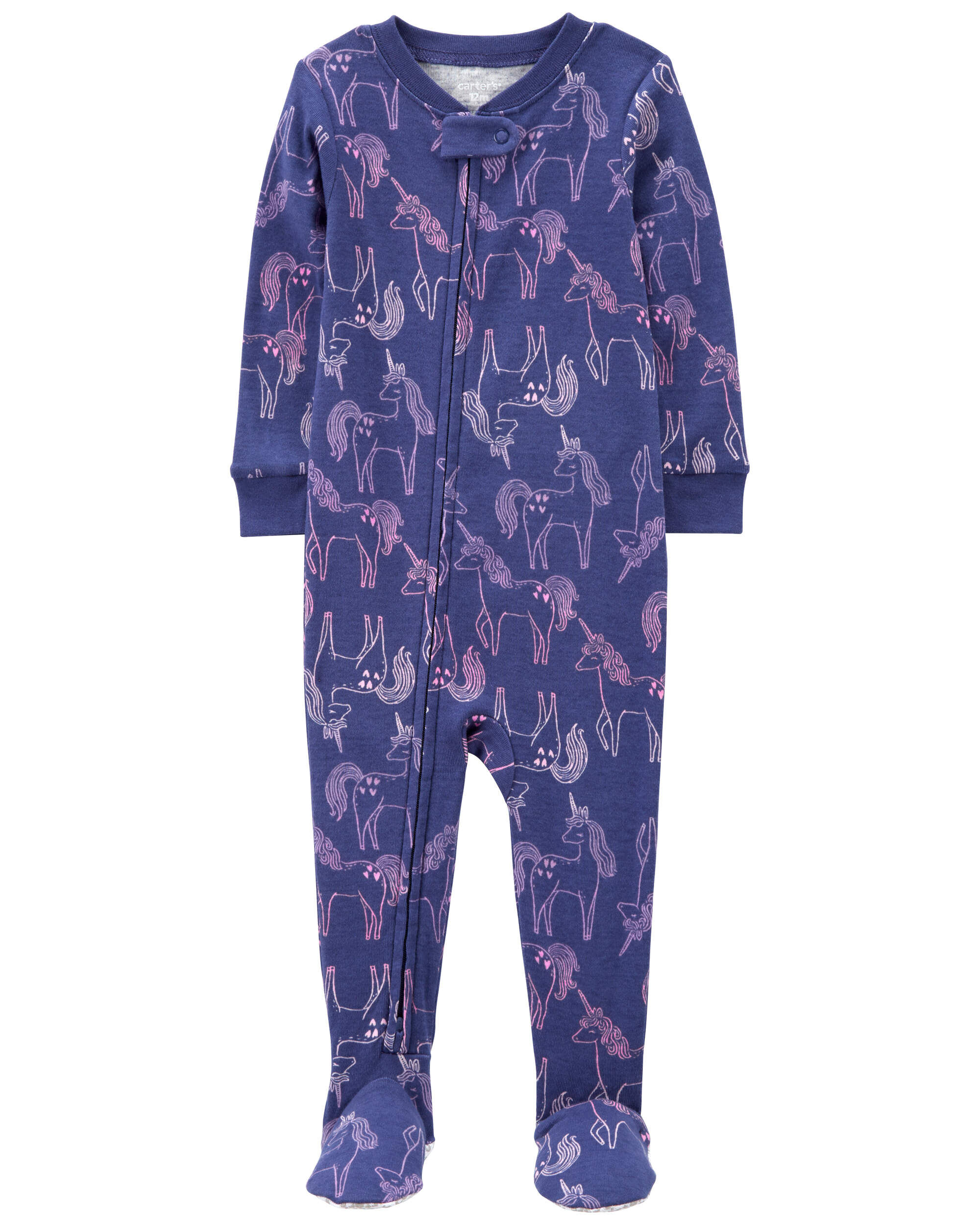 Toddler 1-Piece Unicorn 100% Snug Fit Cotton Footie Pajamas