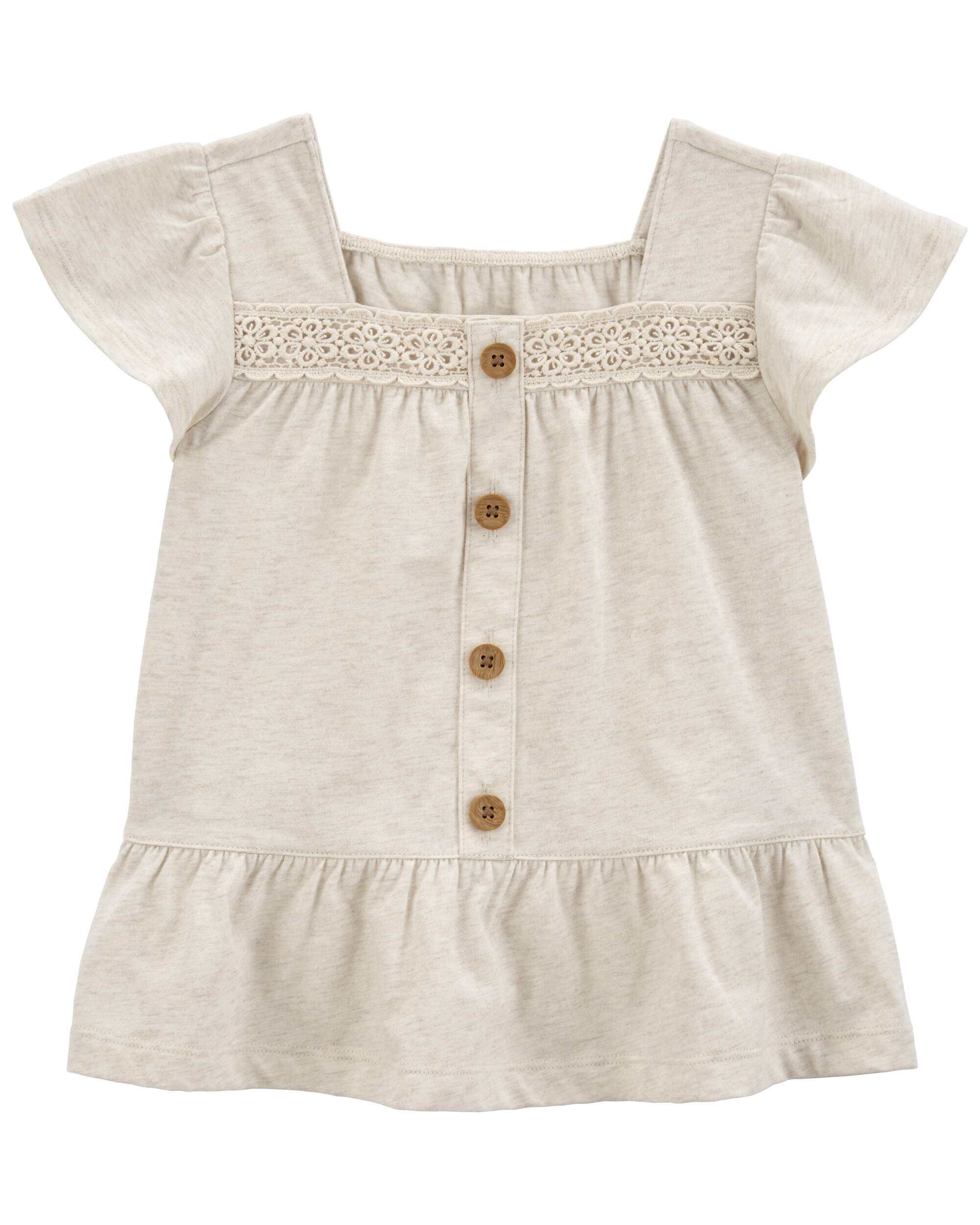 Baby Crochet Flutter Button-Front Shirt