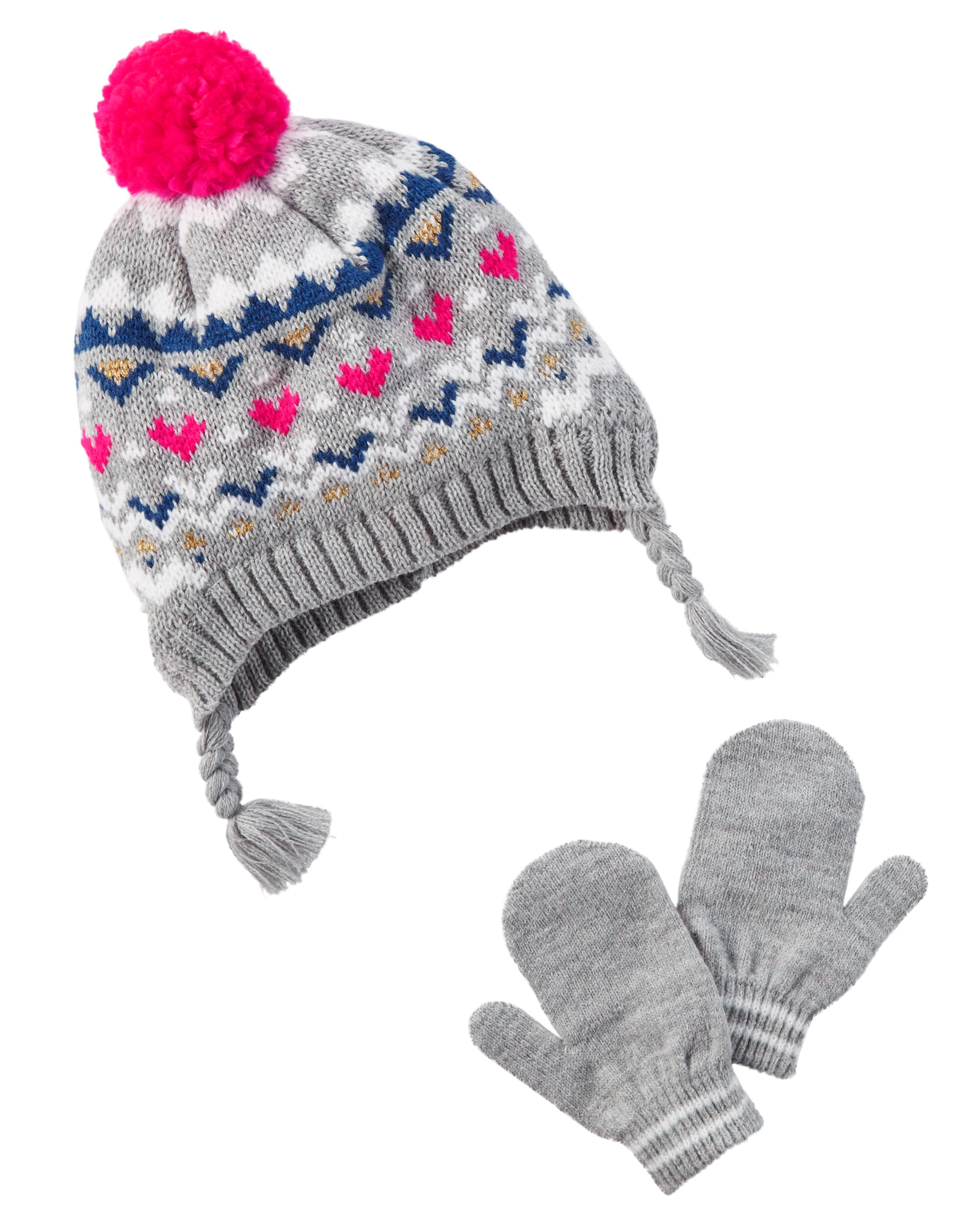 infant girl hat and mitten set