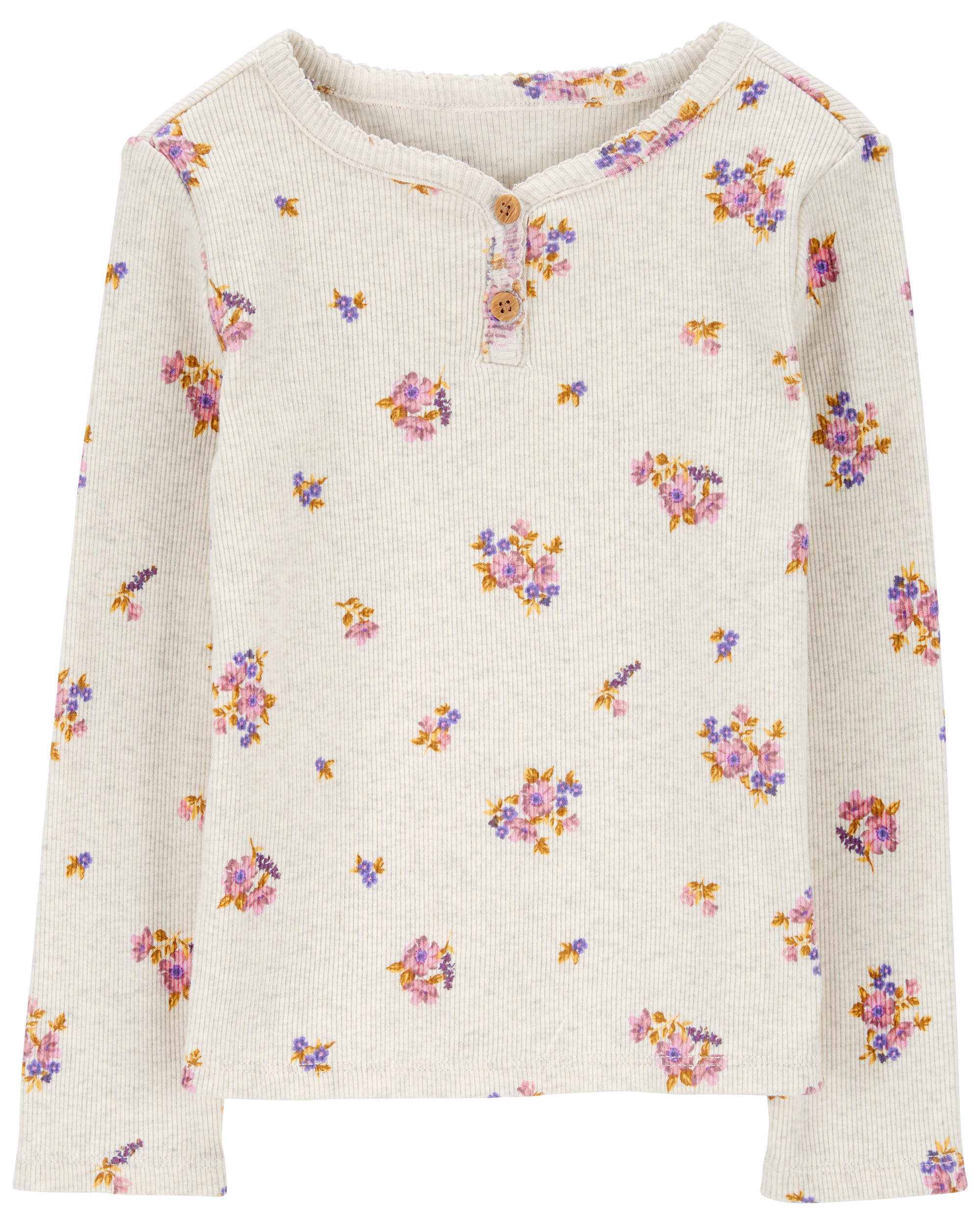 Toddler Floral Knit Long-Sleeve Fashion Top