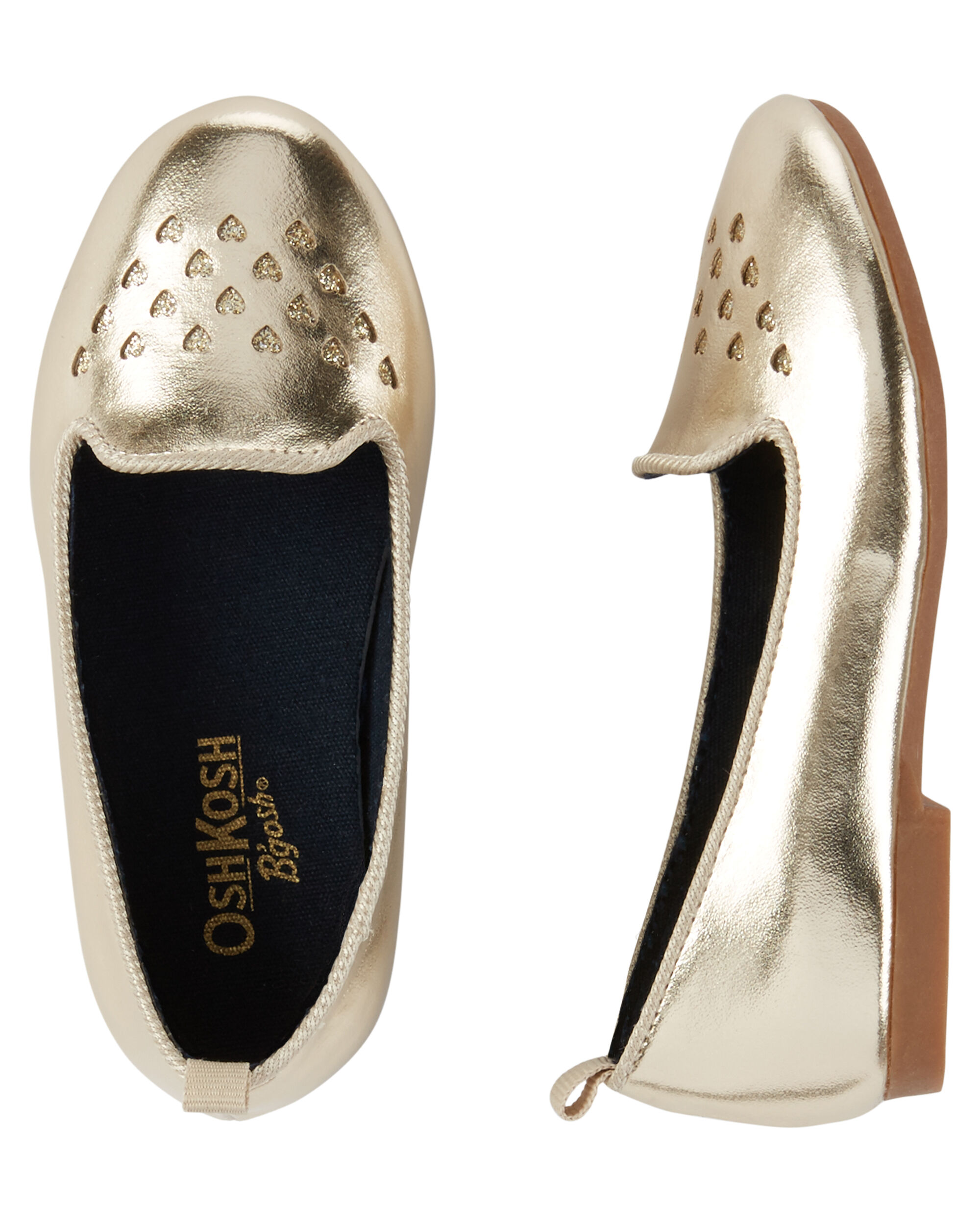OshKosh Gold Laser-Cut Loafers 
