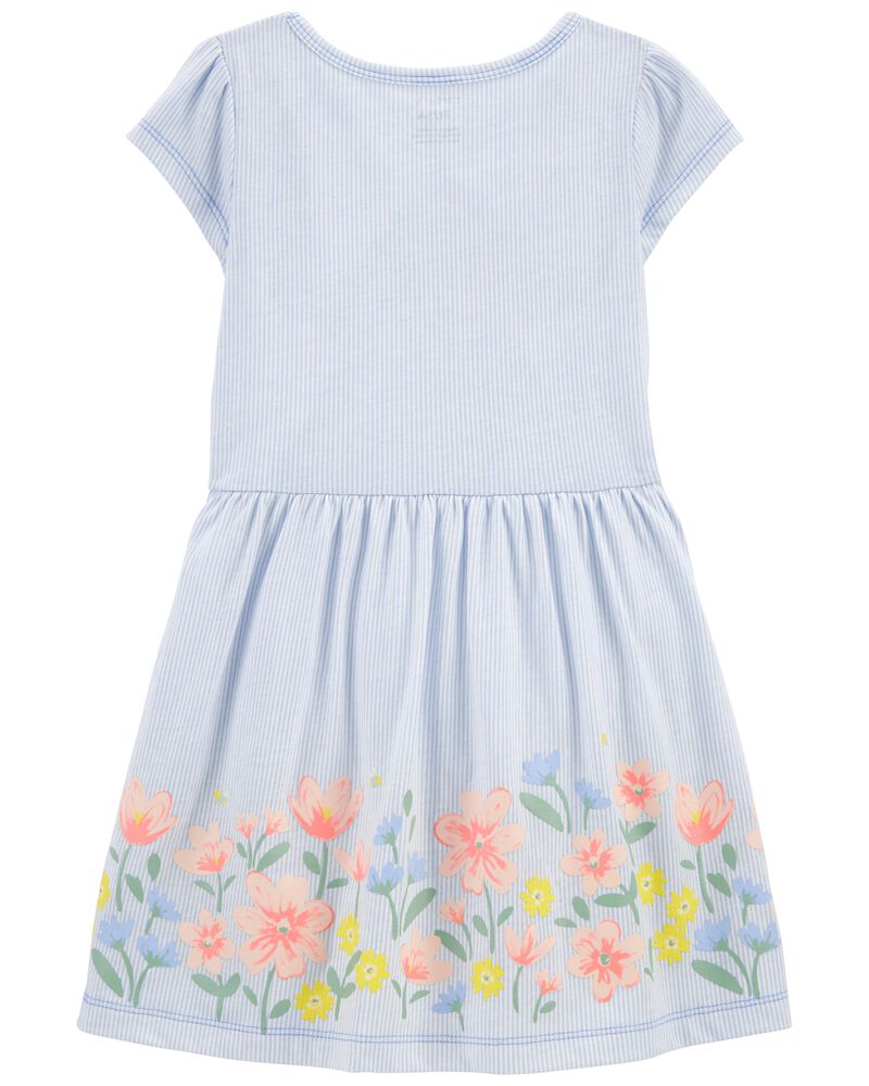 Blue Toddler Floral Jersey Dress | carters.com