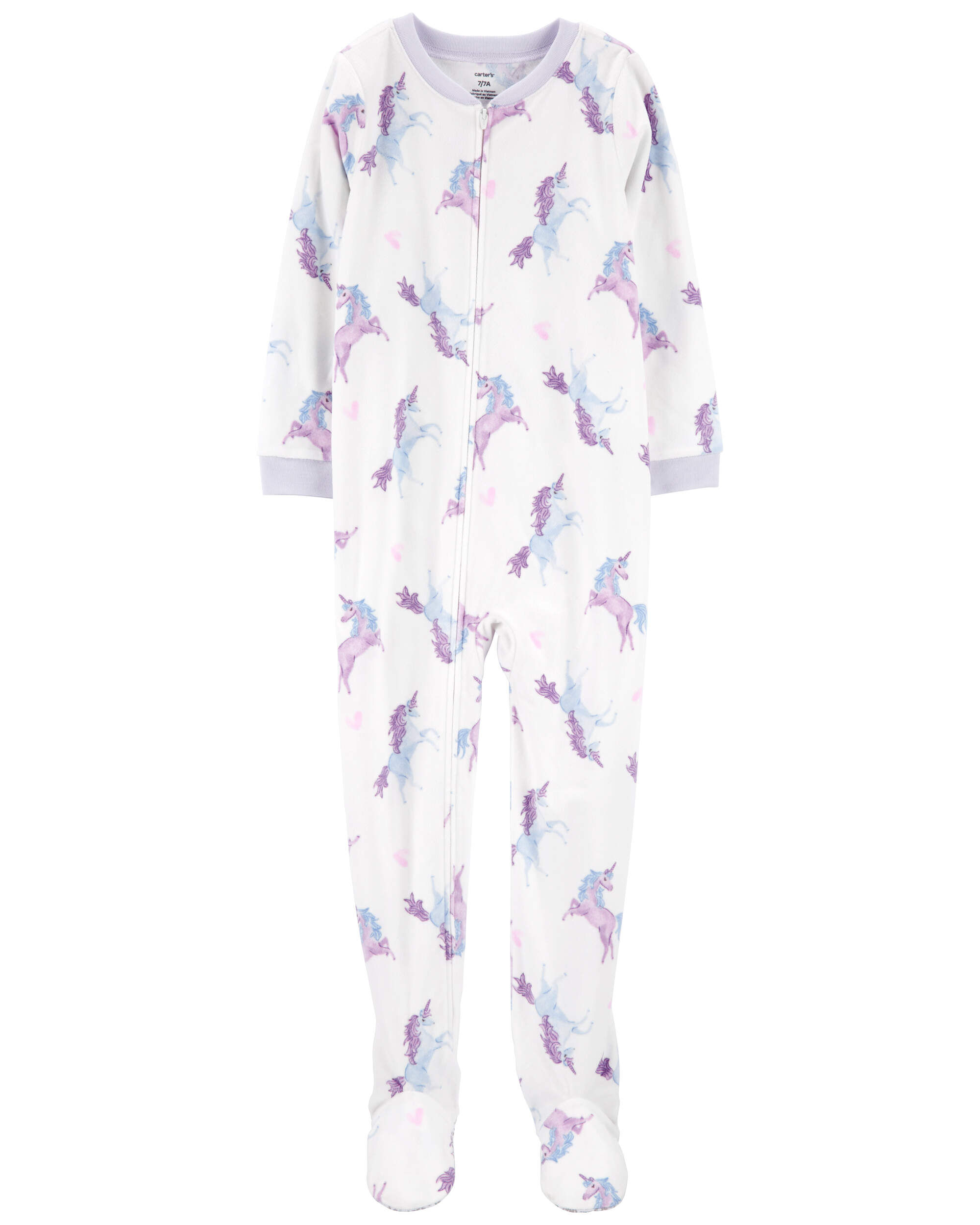 Kid 1-Piece Unicorn Fleece Footie Pajamas