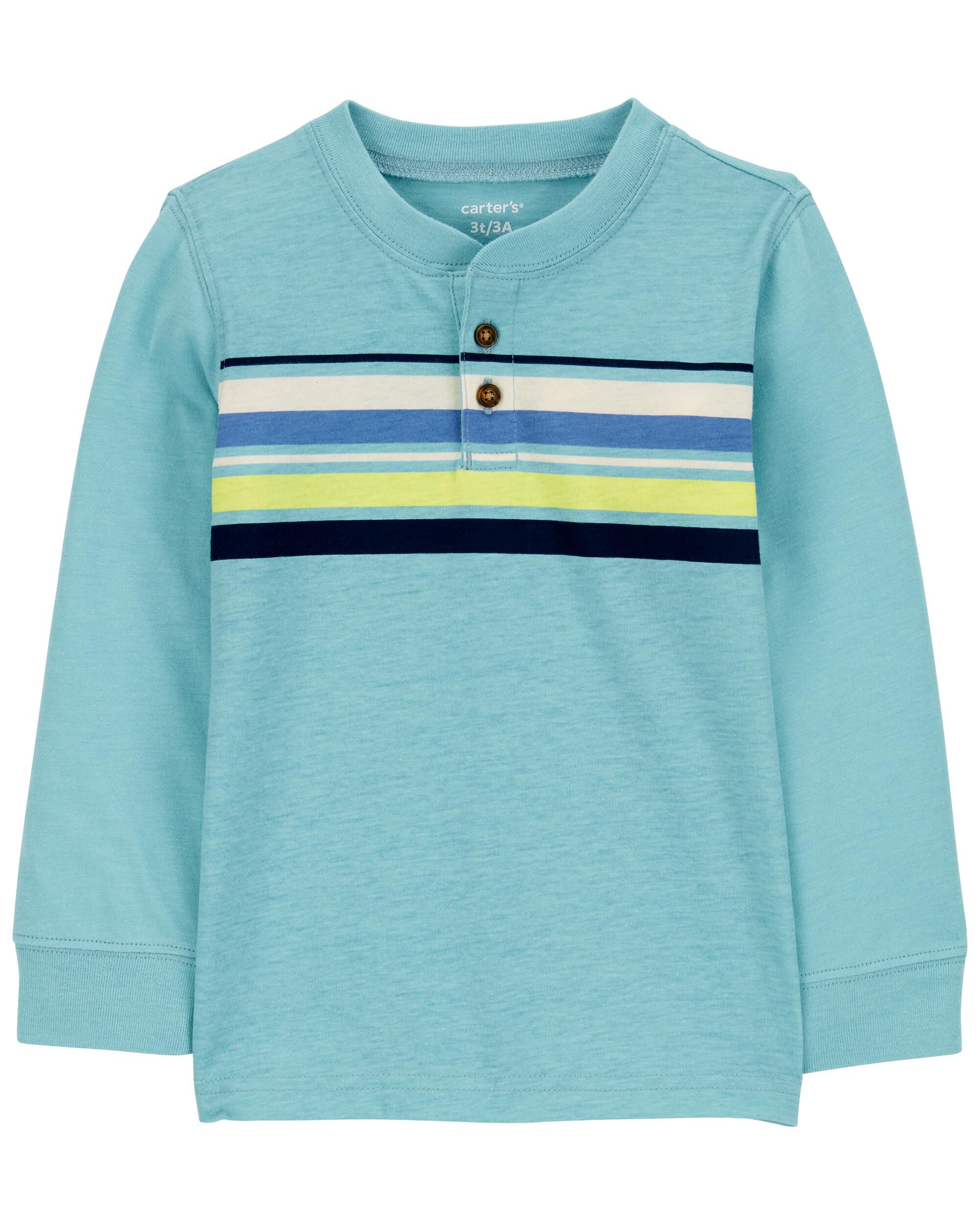 Toddler Striped Henley Tee