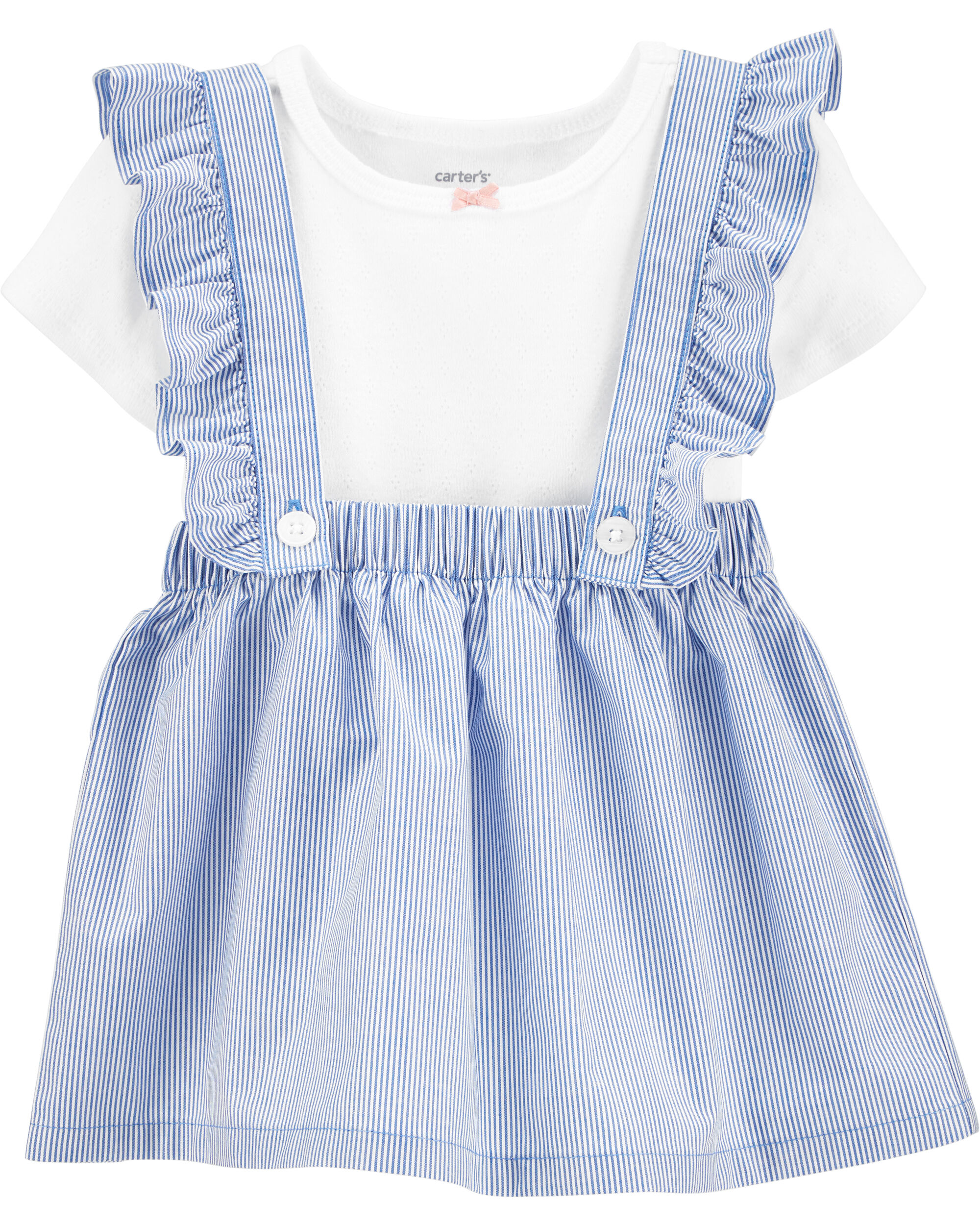 carter's blue and white striped dress