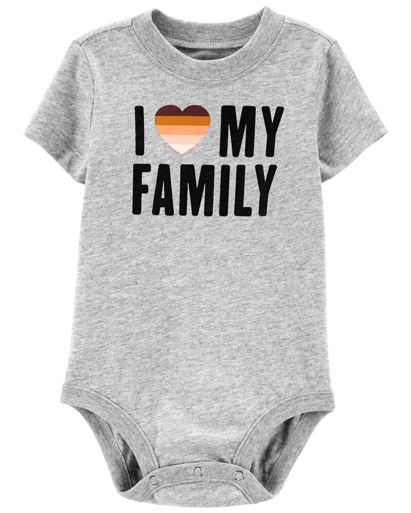 Grey Baby I Love My Family Bodysuit | carters.com