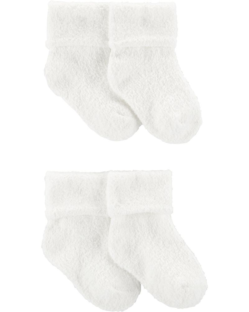 Cream Baby 4-Pack Foldover Chenille Booties | carters.com