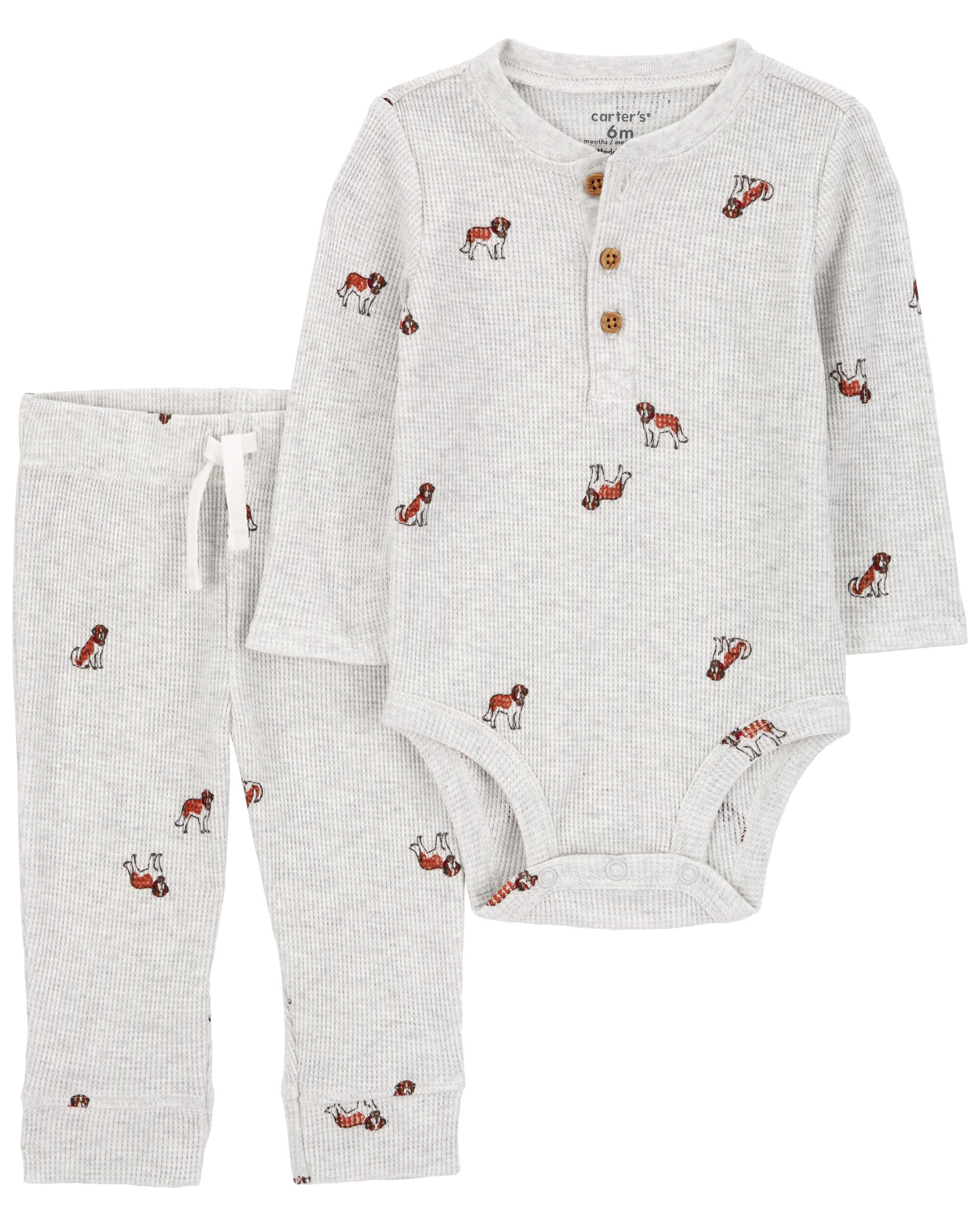 Baby 2-Piece Dog Hooded Bodysuit Pant Set