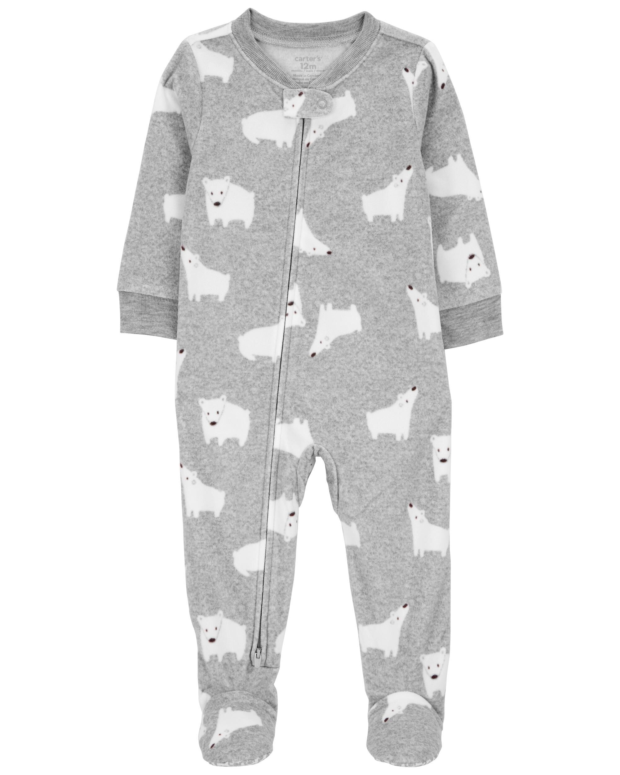 Baby 1-Piece Polar Bear Fleece Footie Pajamas