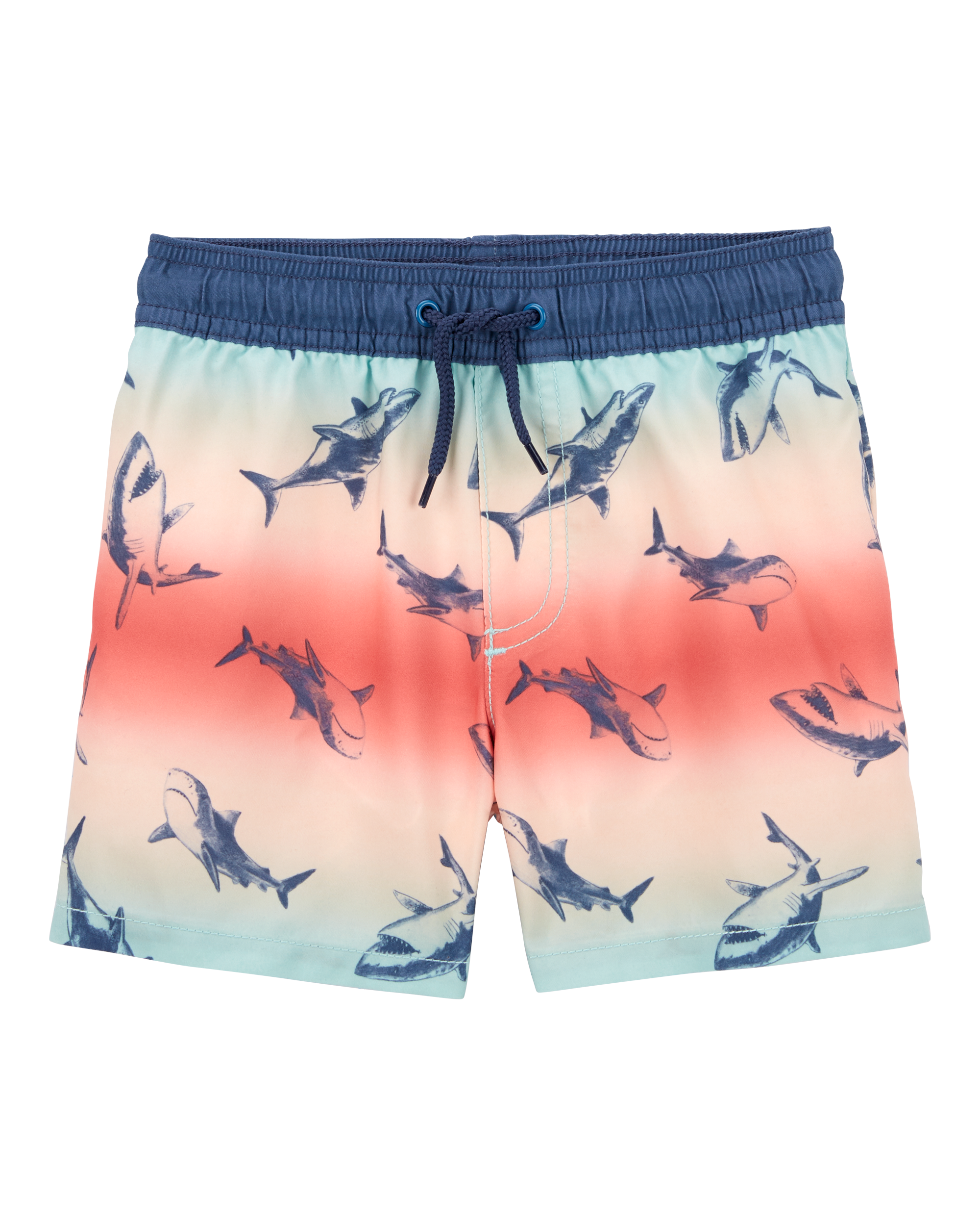 Toddler Ombre Shark Print Swim Trunks