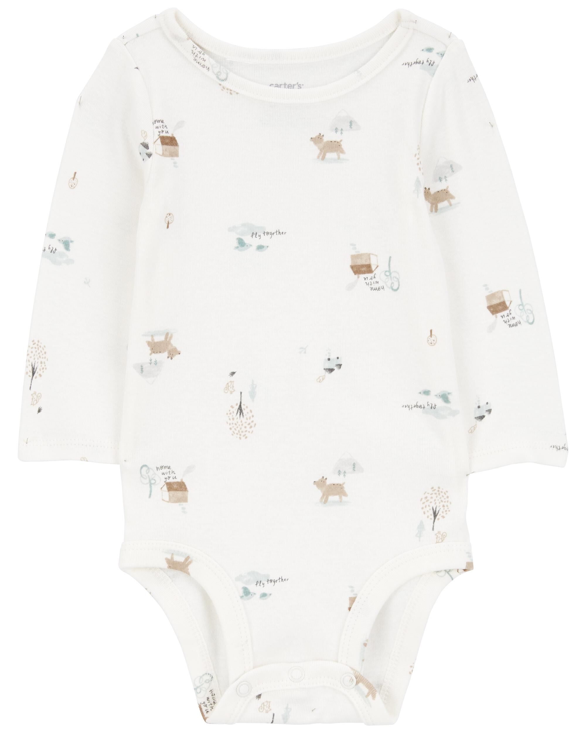 Baby 2-Piece Woodland Creatures Bodysuit & Velboa Jumper Set