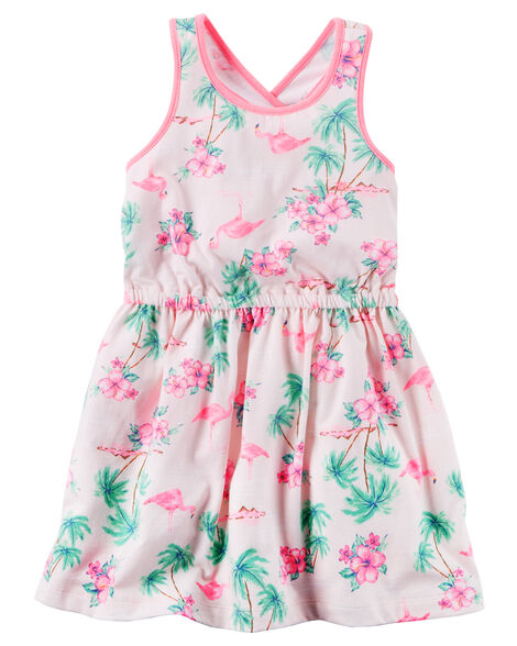 Flamingo Jersey Dress | Carters.com
