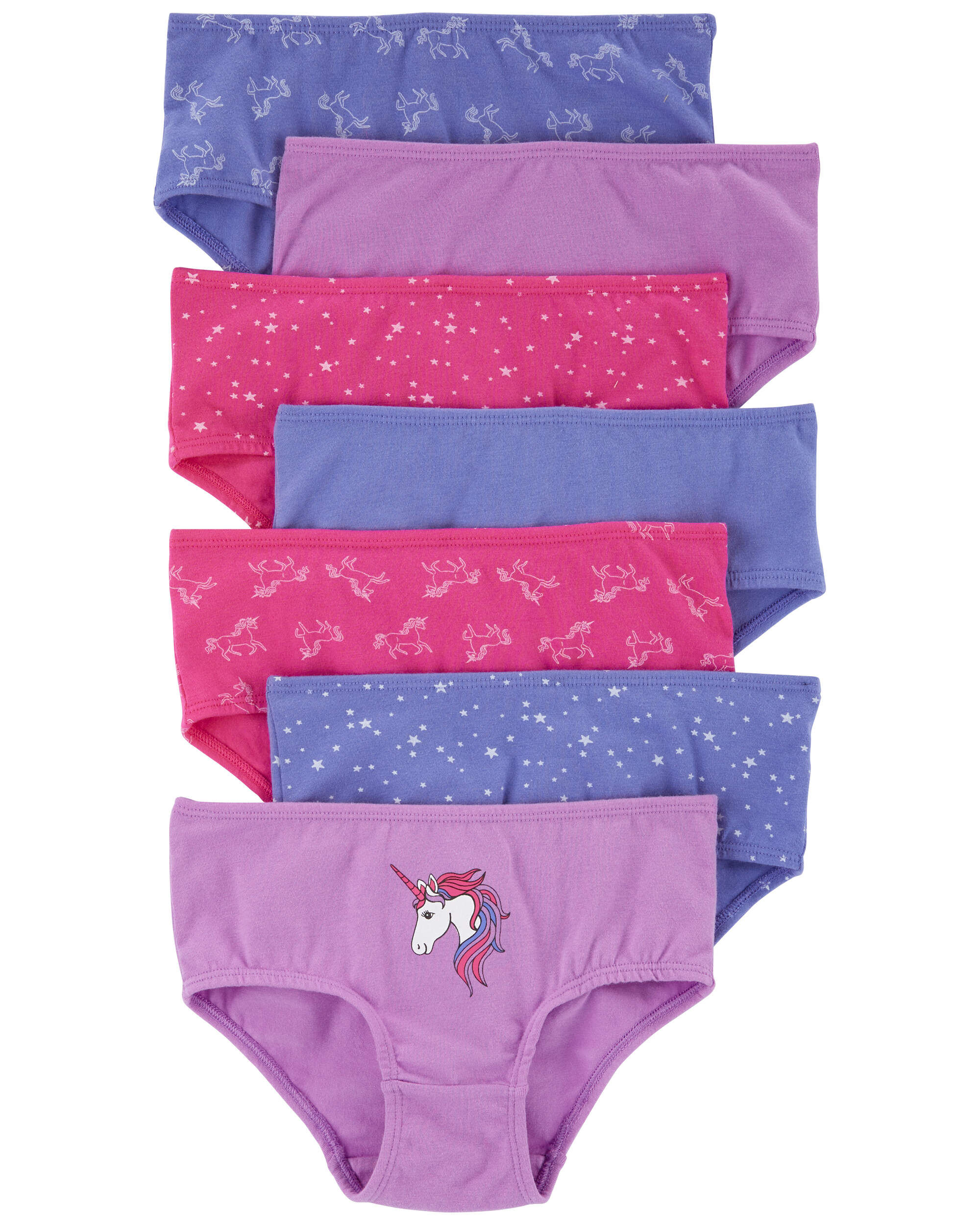 Kid 7-Pack Unicorn Brief Stretch Cotton Undies