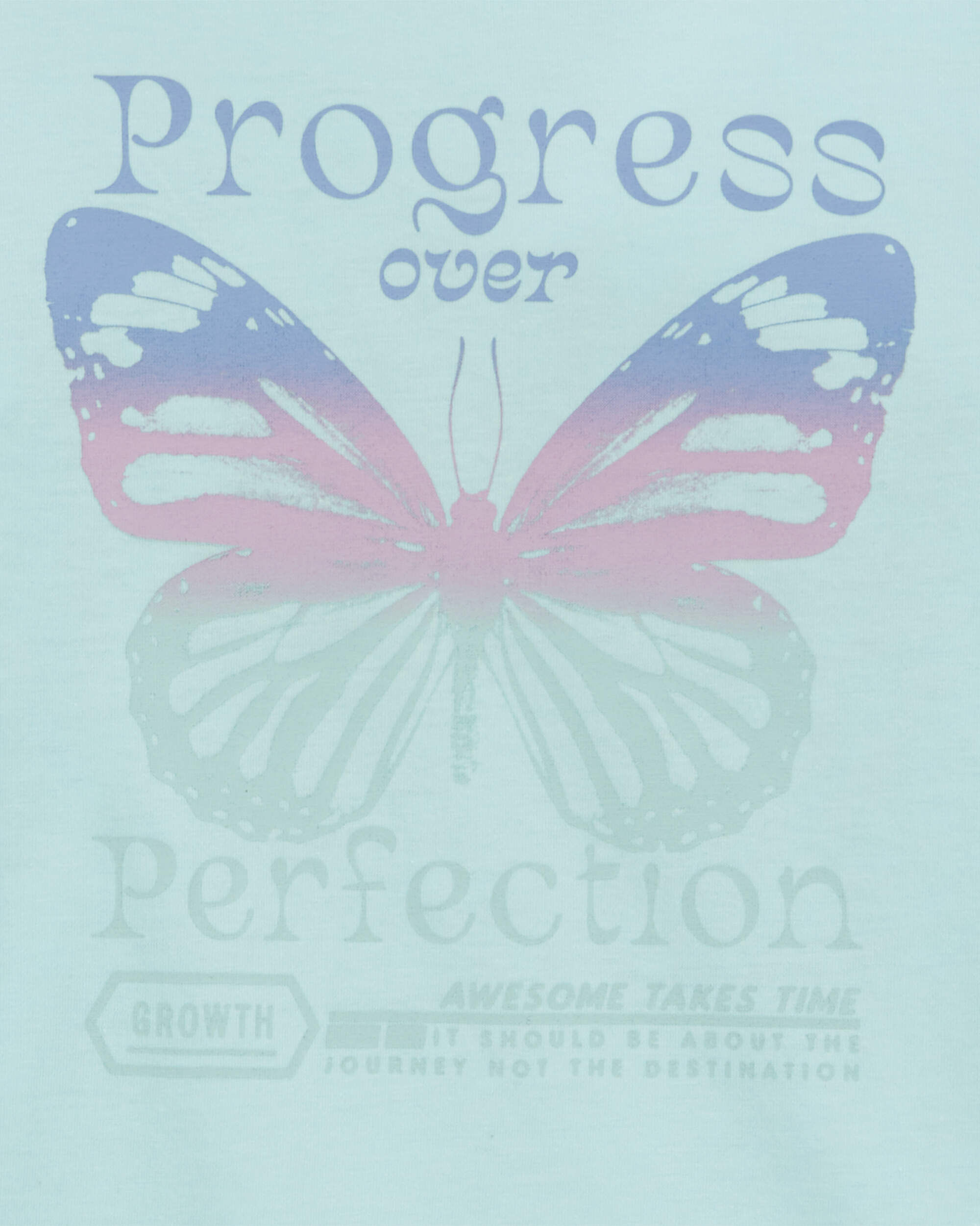 Kid Progress Over Perfection Long-Sleeve Graphic Tee - Blue