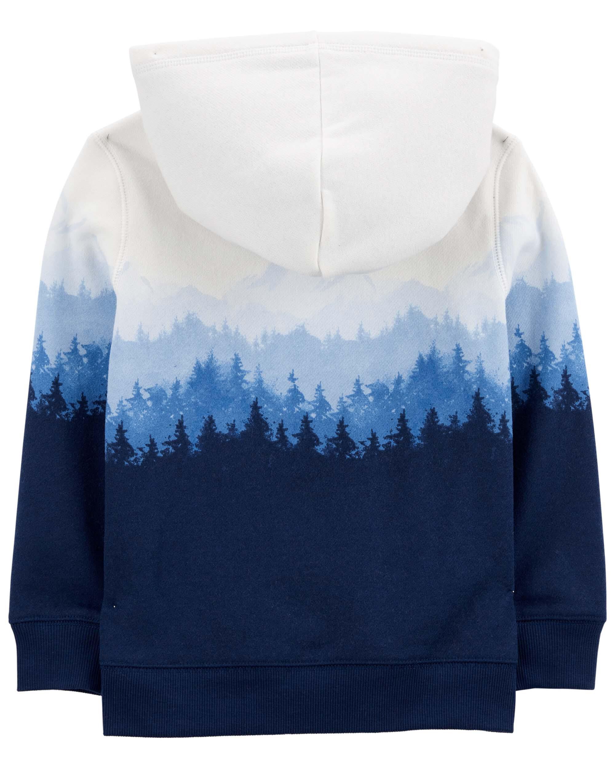 Baby Mountain Ombre Cotton Blend Hoodie - Blue